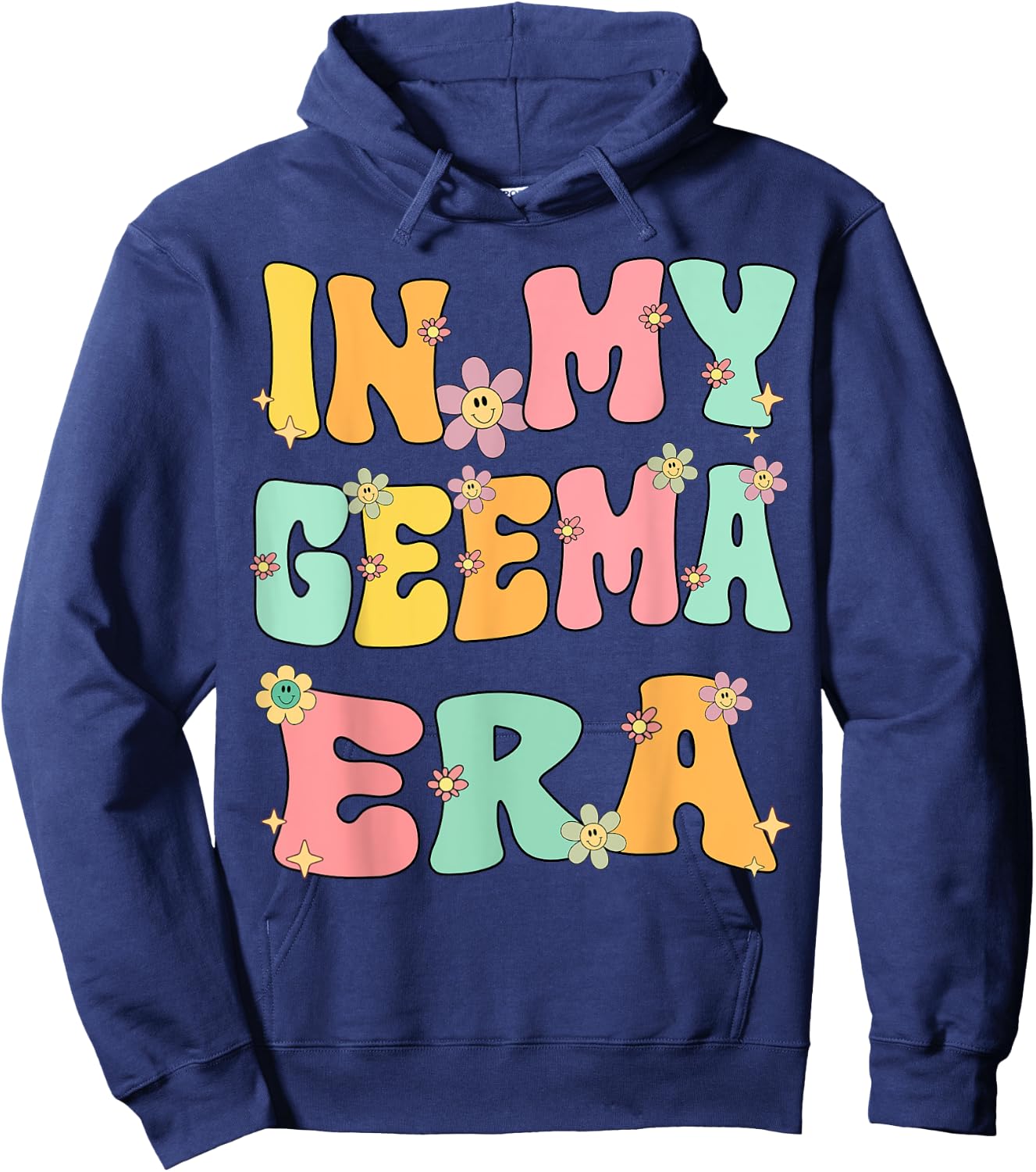 In My Geema Era Retro Groovy Geema Grandma Mothers day Cute Hoodie - Hoodie | Navy