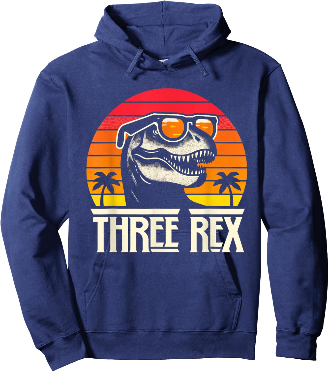 Three Rex 3rd Birthday T Rex Dinosaur Third Bday 3 Year Old Hoodie - Hoodie | Navy
