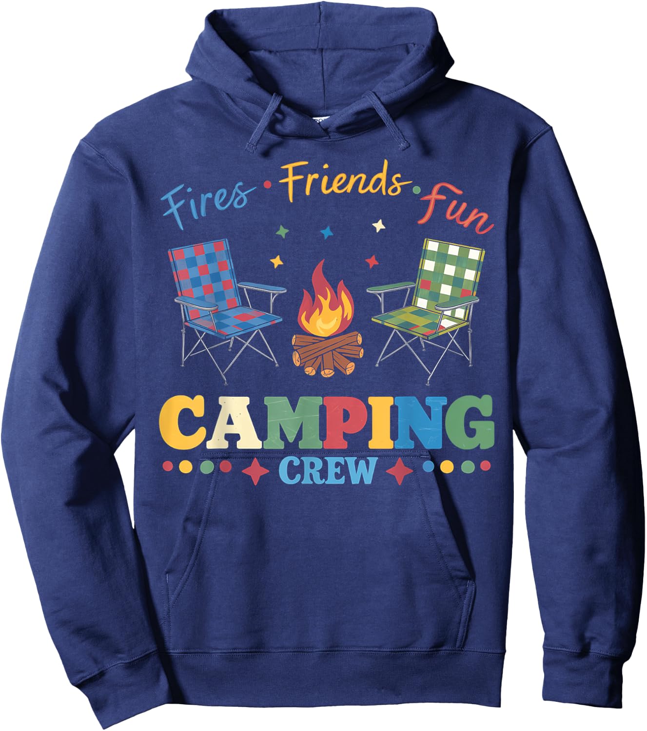 Camping Crew Family Friends Girls Kids Summer Vibes Camper Hoodie - Hoodie | Navy