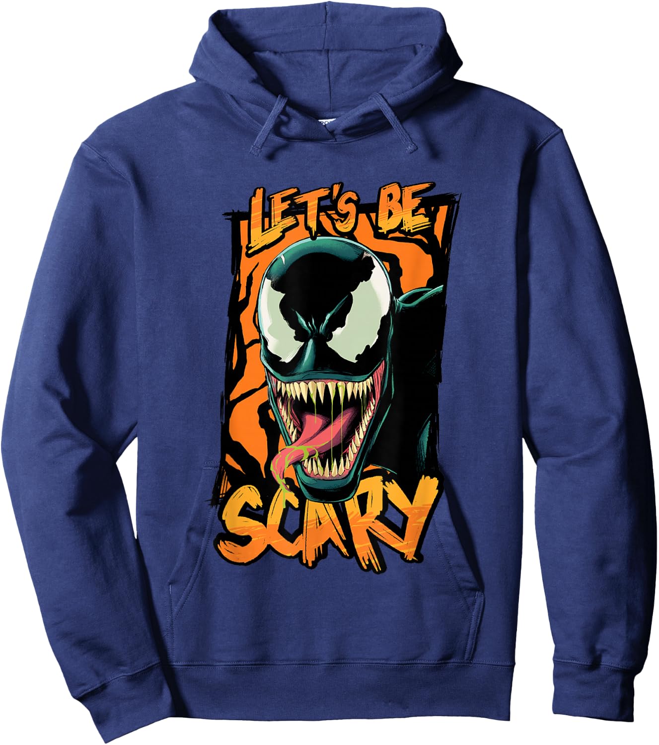 Marvel Classic Halloween Let's Be Scary Venom Portrait Hoodie - Hoodie | Navy