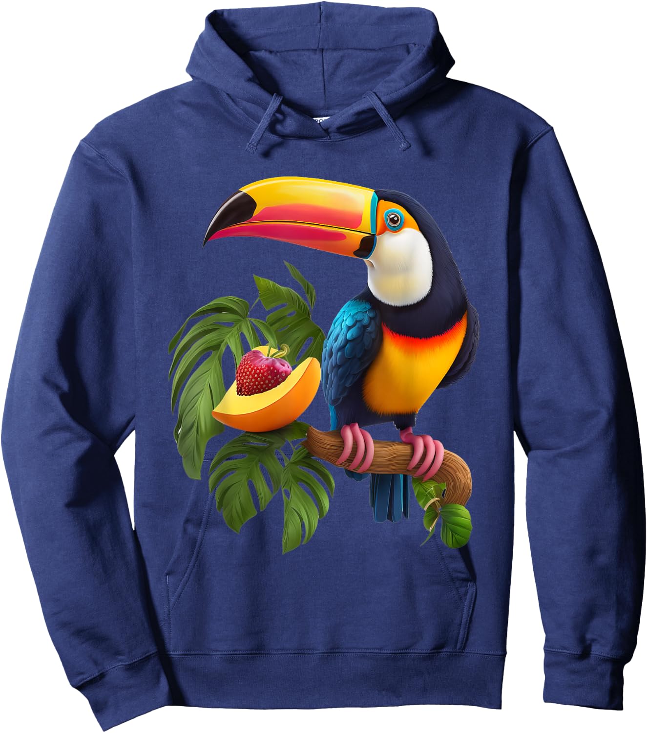 Colorful Toucan For Bird Lovers On A Branch In The Wild Hoodie - Hoodie | Navy