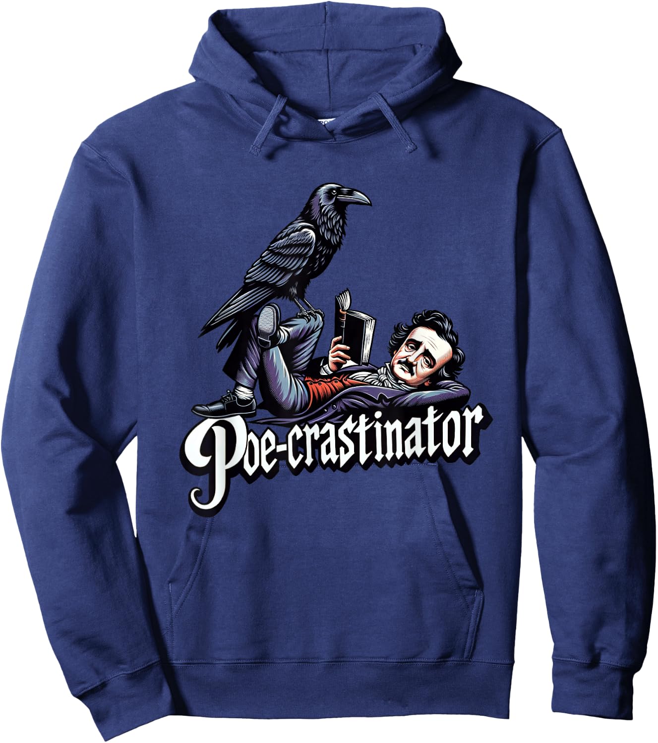 Edgar Allan Poe Funny Poe-crastinator Hoodie - Hoodie | Navy