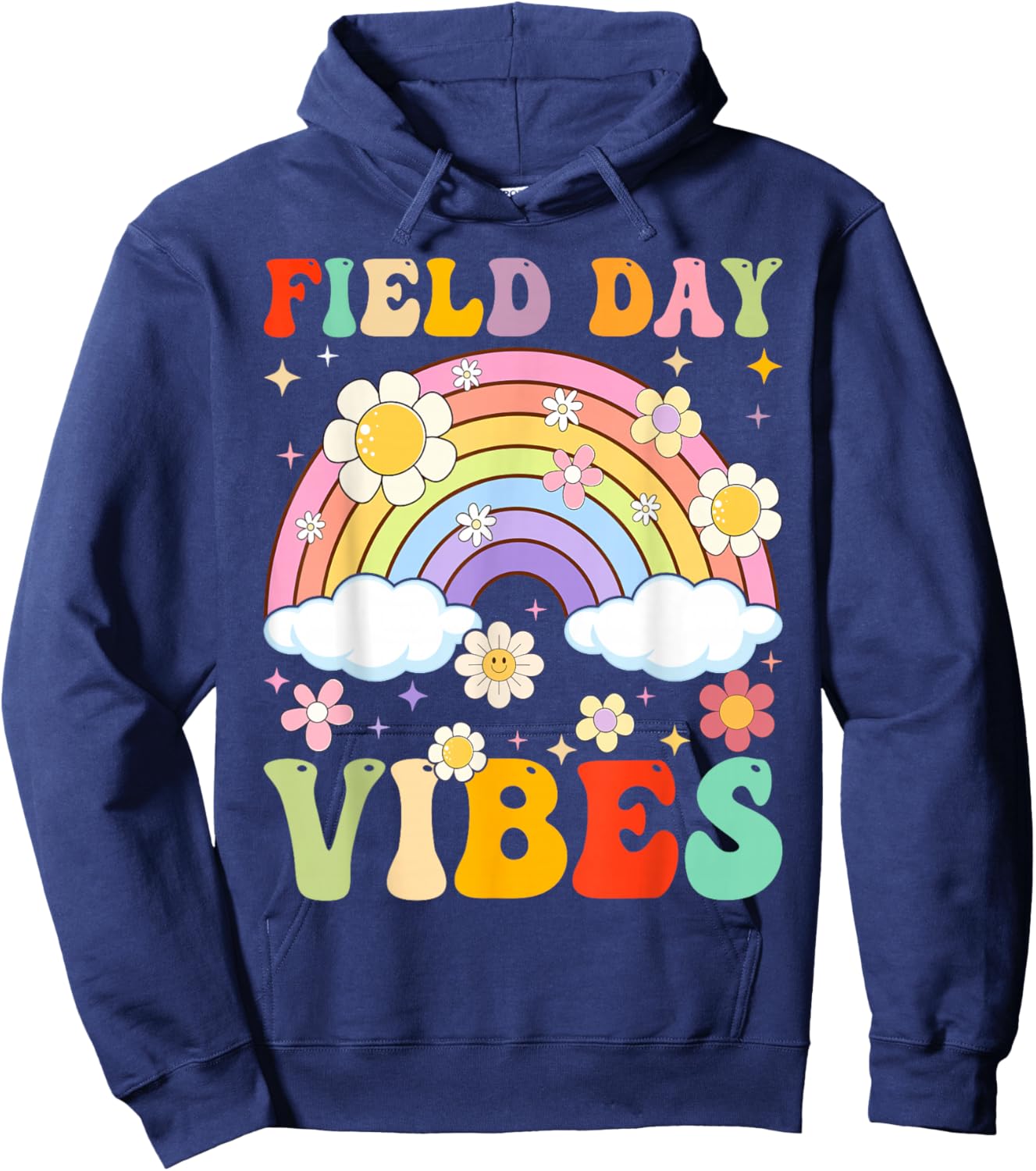 Field Day Vibes Funny For Teacher Kids Happy Field Day Hoodie - Hoodie | Navy