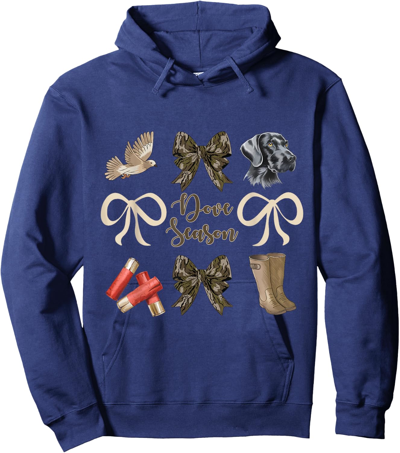 Camo Bow Coquette Dove Season Hunting Dove Hunter Hunt Girl Hoodie - Hoodie | Navy
