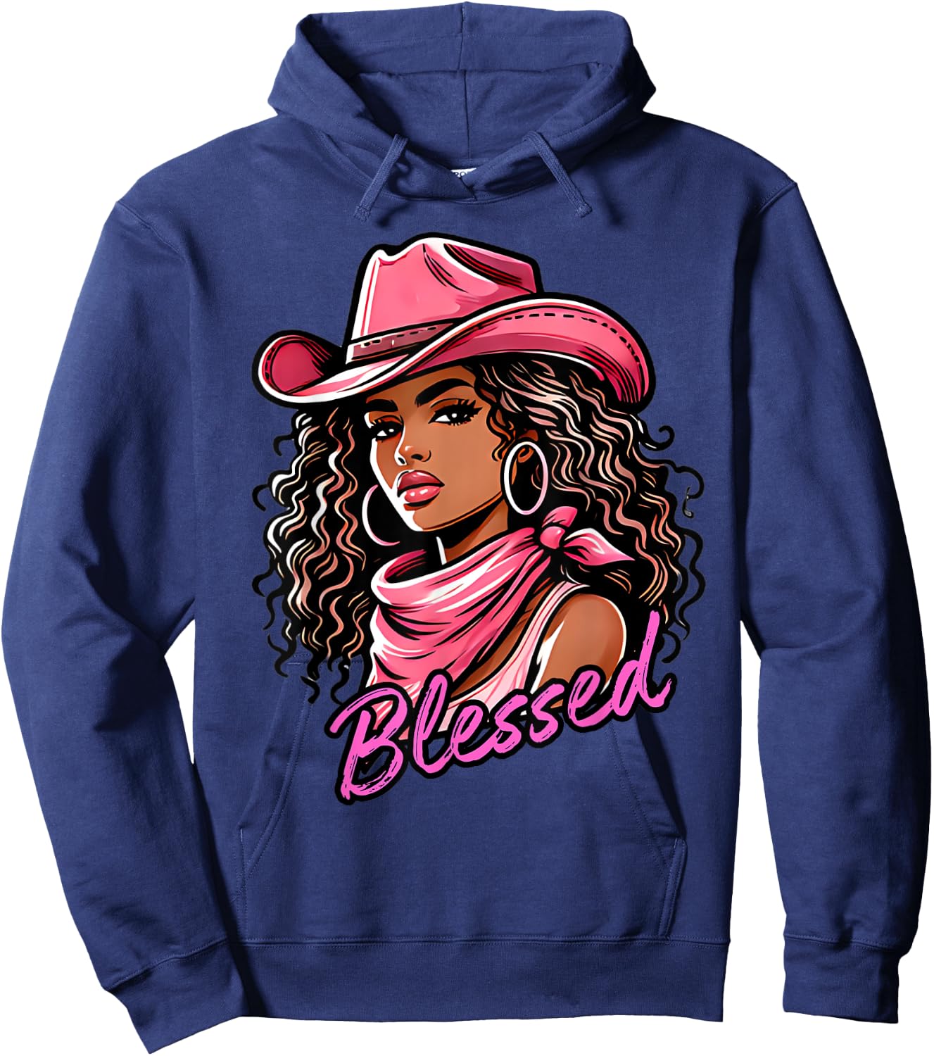 Blessed Black Cowgirl Western Swag African Christian Woman Hoodie - Hoodie | Navy