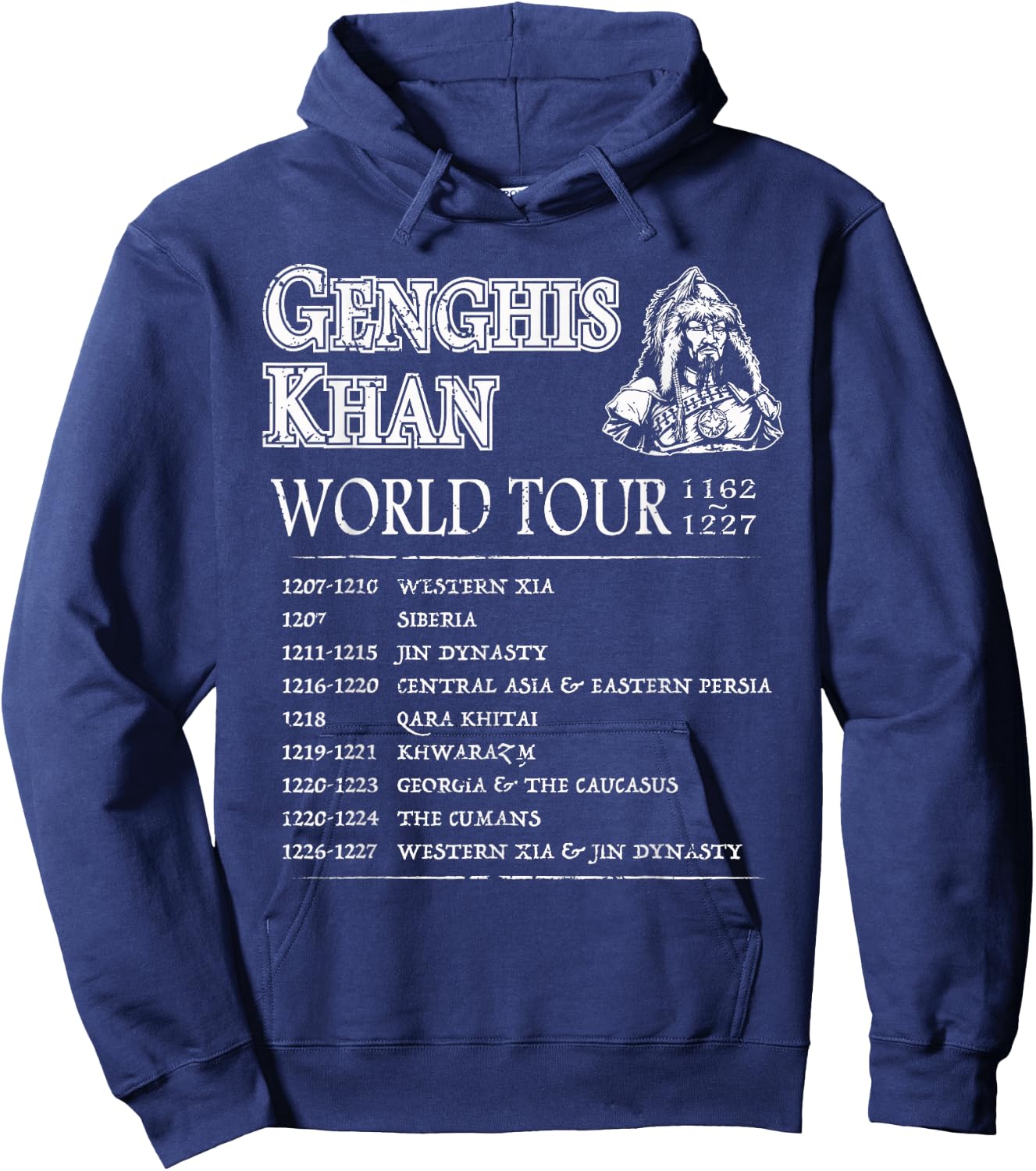 World Tour: Genghis Khan - Historic Mongolian Empire Hoodie - Hoodie | Navy