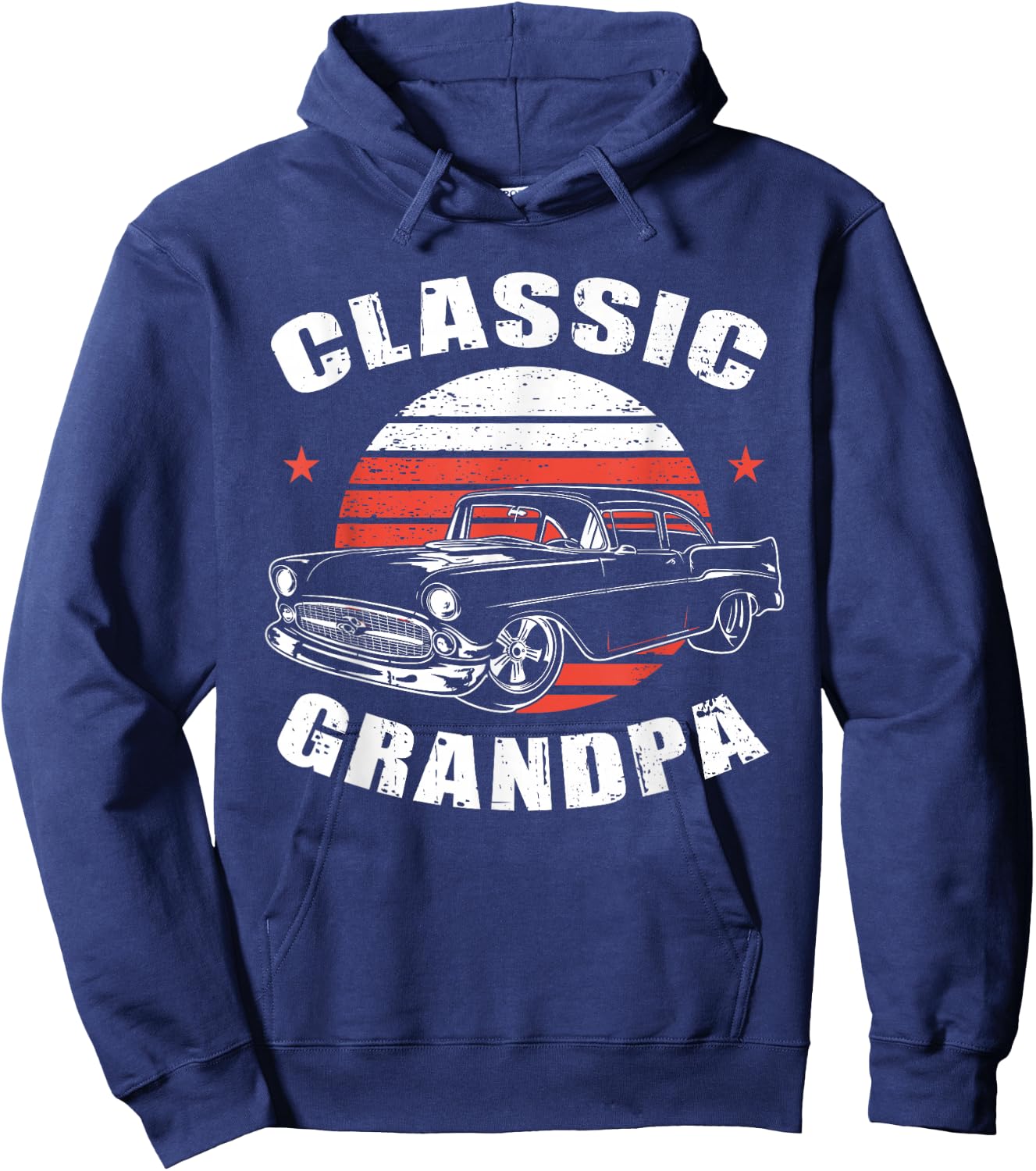 Grandpa Vintage Retro Classic Funny Car Lover Enthusiast Hoodie - Hoodie | Navy