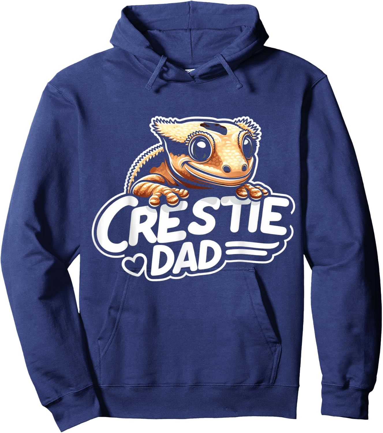 Crested Gecko Crestie Dad - Ultimate Reptile Lover Hoodie - Hoodie | Navy