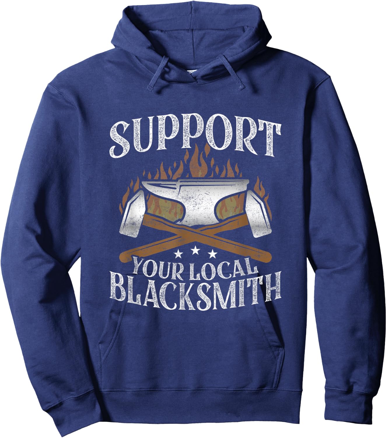 Support Your Local Blacksmith Ironworker Forger Farrier Hoodie - Hoodie | Navy