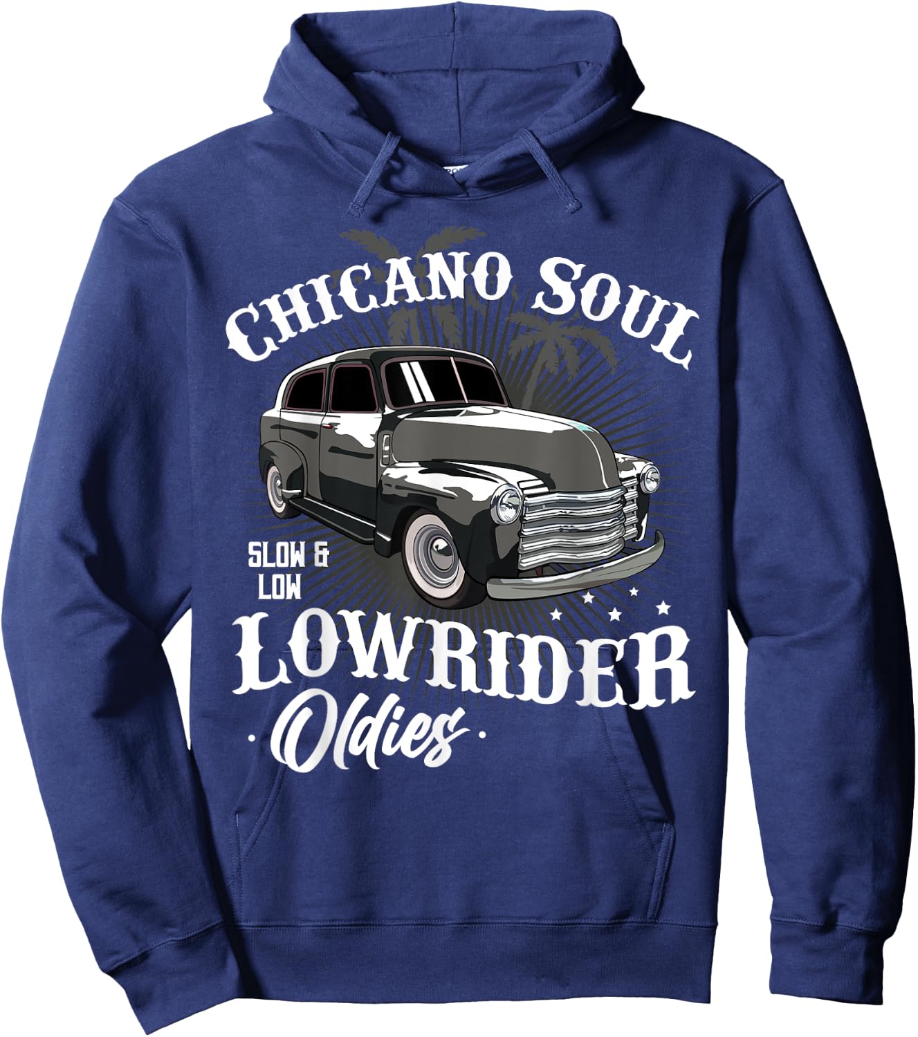 Lowrider Retro Chicano Mexican Latina Rider Cholo Car Lover Hoodie - Hoodie | Navy