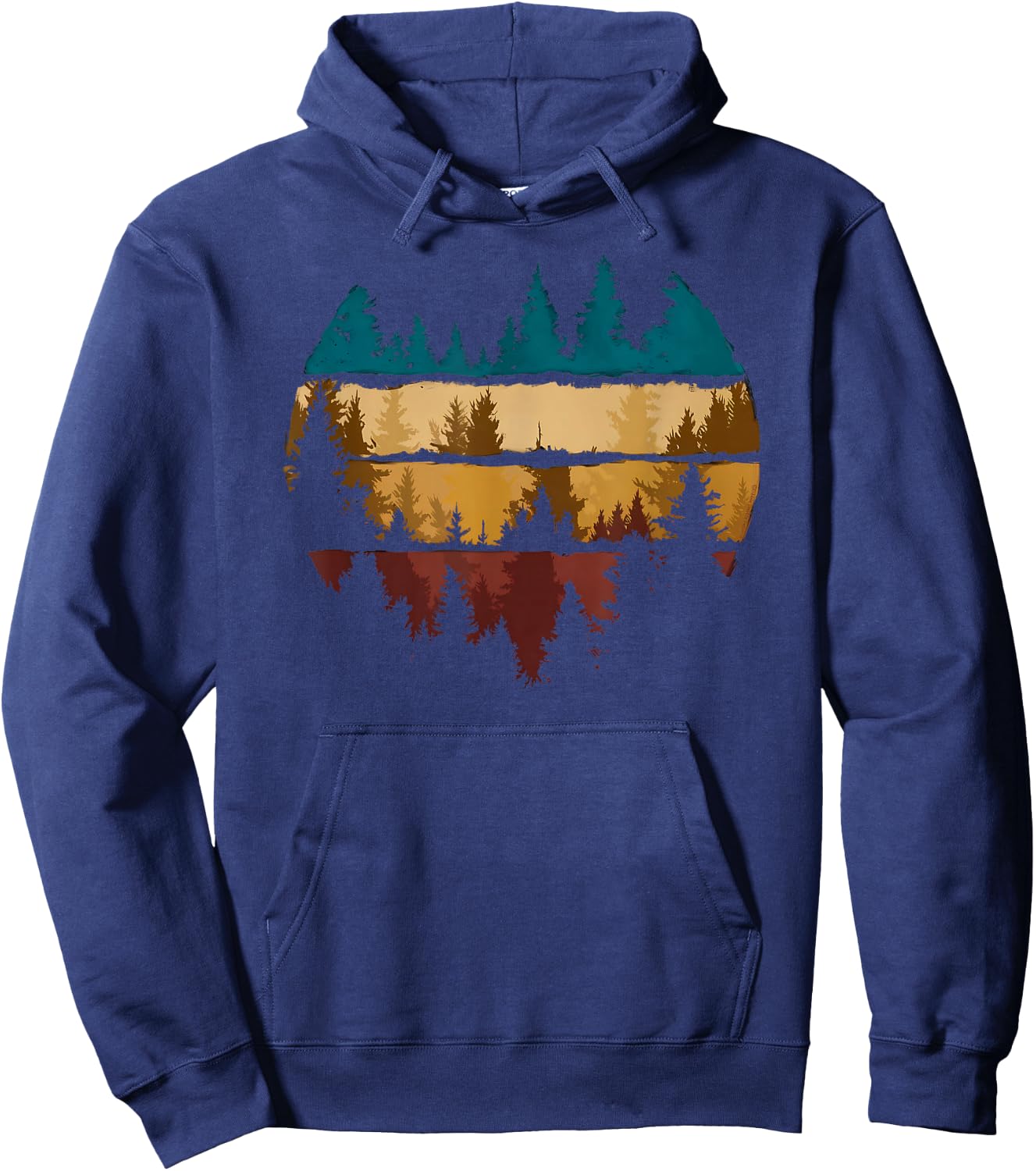 Trees Nature Mountains Adventure Outdoor Wildlife Forest Hoodie - Hoodie | Navy