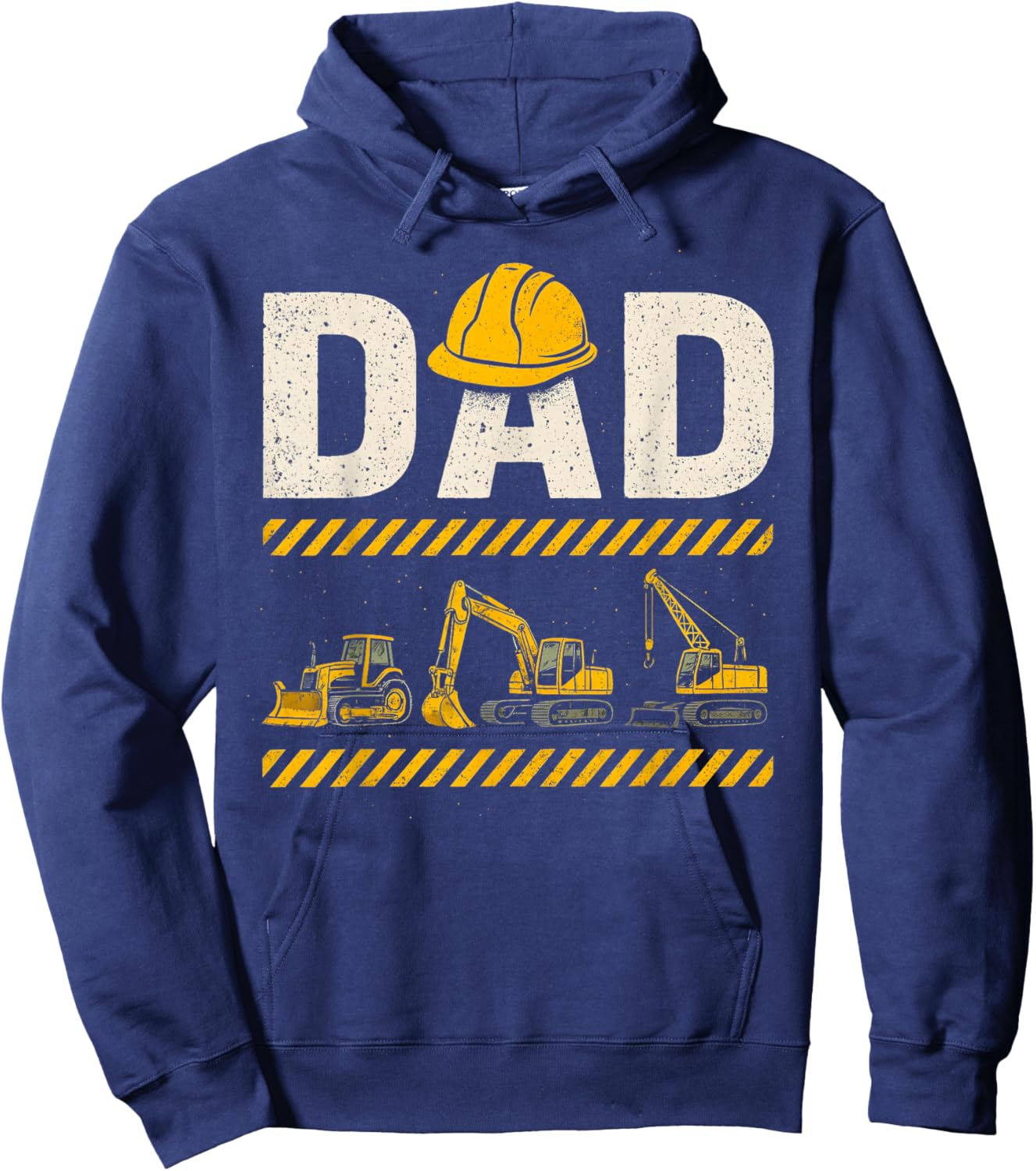 Funny Dad Construction Excavator Matching Family Fathers Day Hoodie - Hoodie | Navy