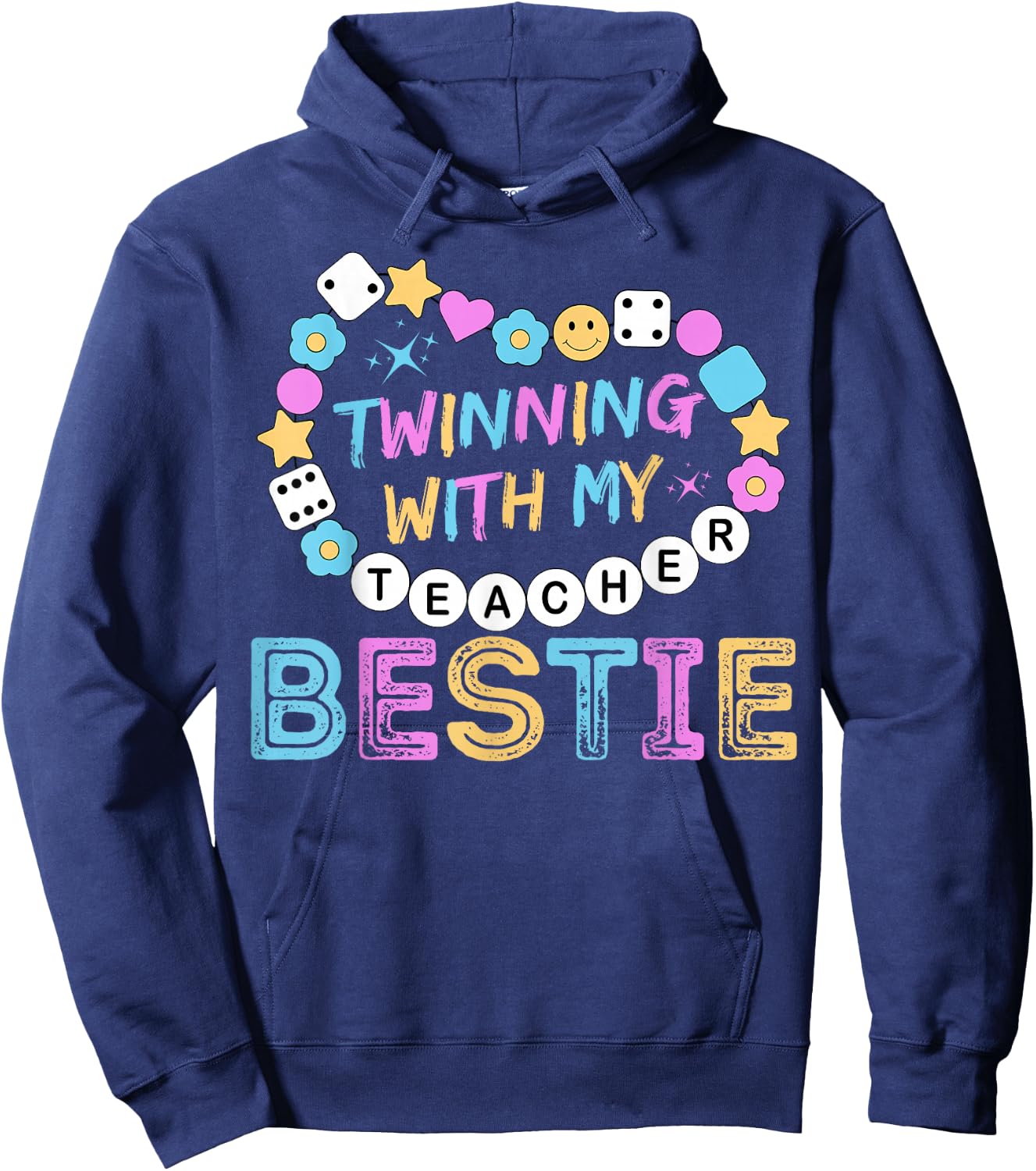 Twin Day Friends Teacher Twinning with My Bestie Matching Hoodie - Hoodie | Navy