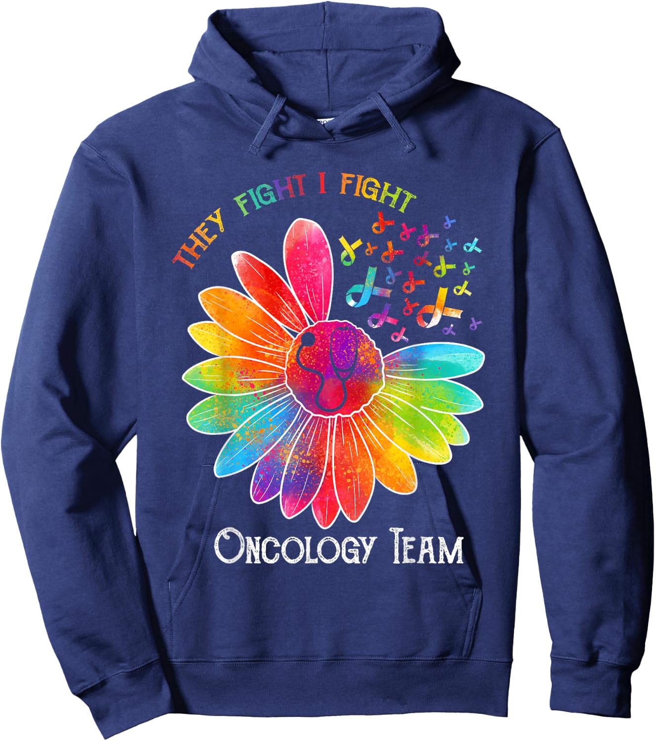 Oncology Team Nurse OCN Nursing Oncologist Sunflower Hoodie - Hoodie | Navy