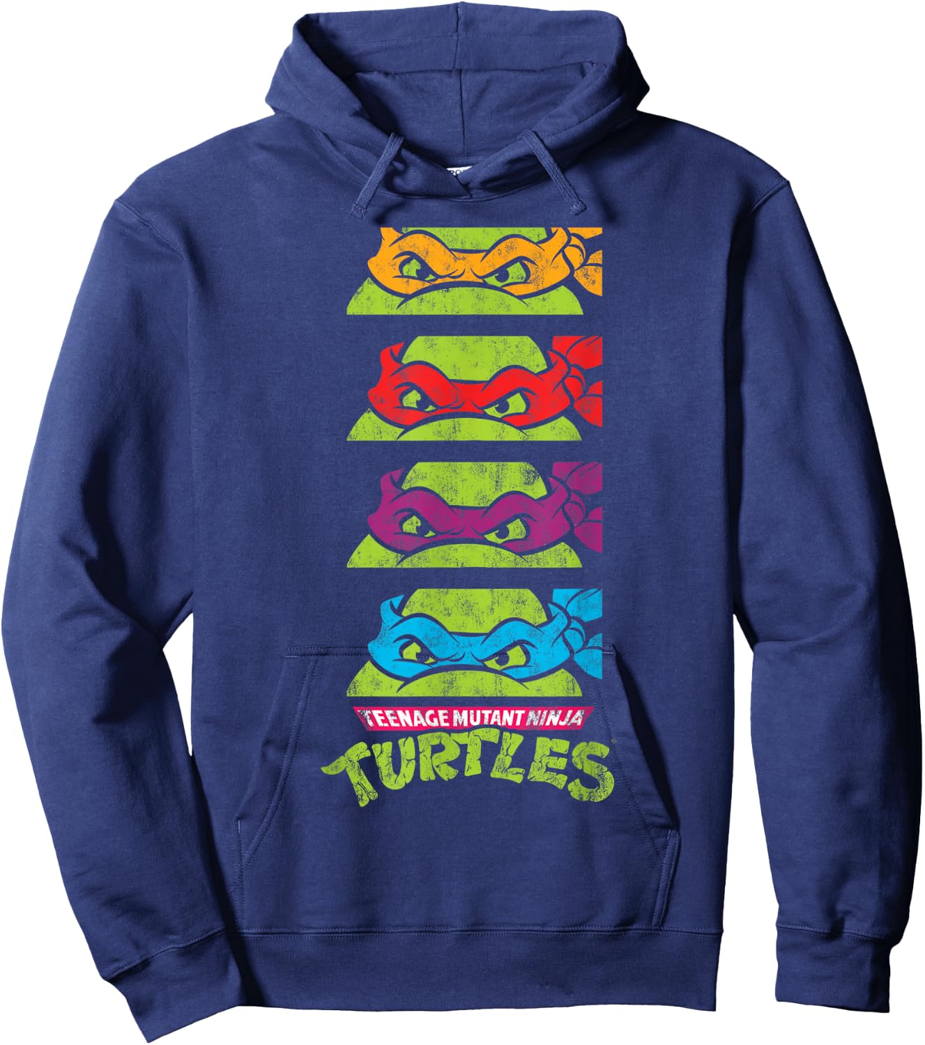 Teenage Mutant Ninja Turtles Paneled Faces Hoodie - Hoodie | Navy