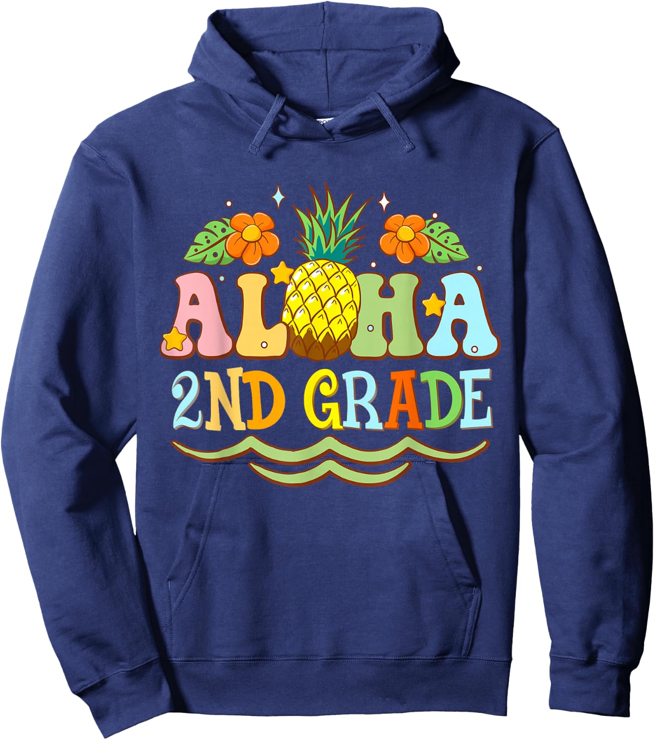 Aloha 2nd Grade Second Teacher First Day Back to School Hoodie - Hoodie | Navy
