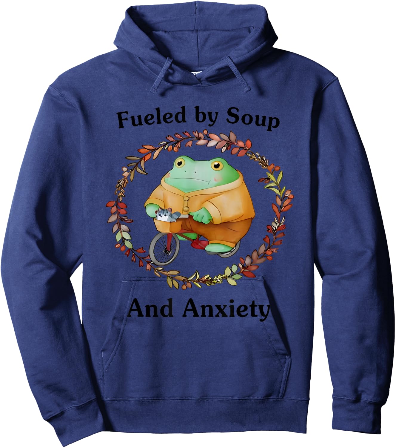 Fueled By Soup And Anxiety Hoodie - Hoodie | Navy