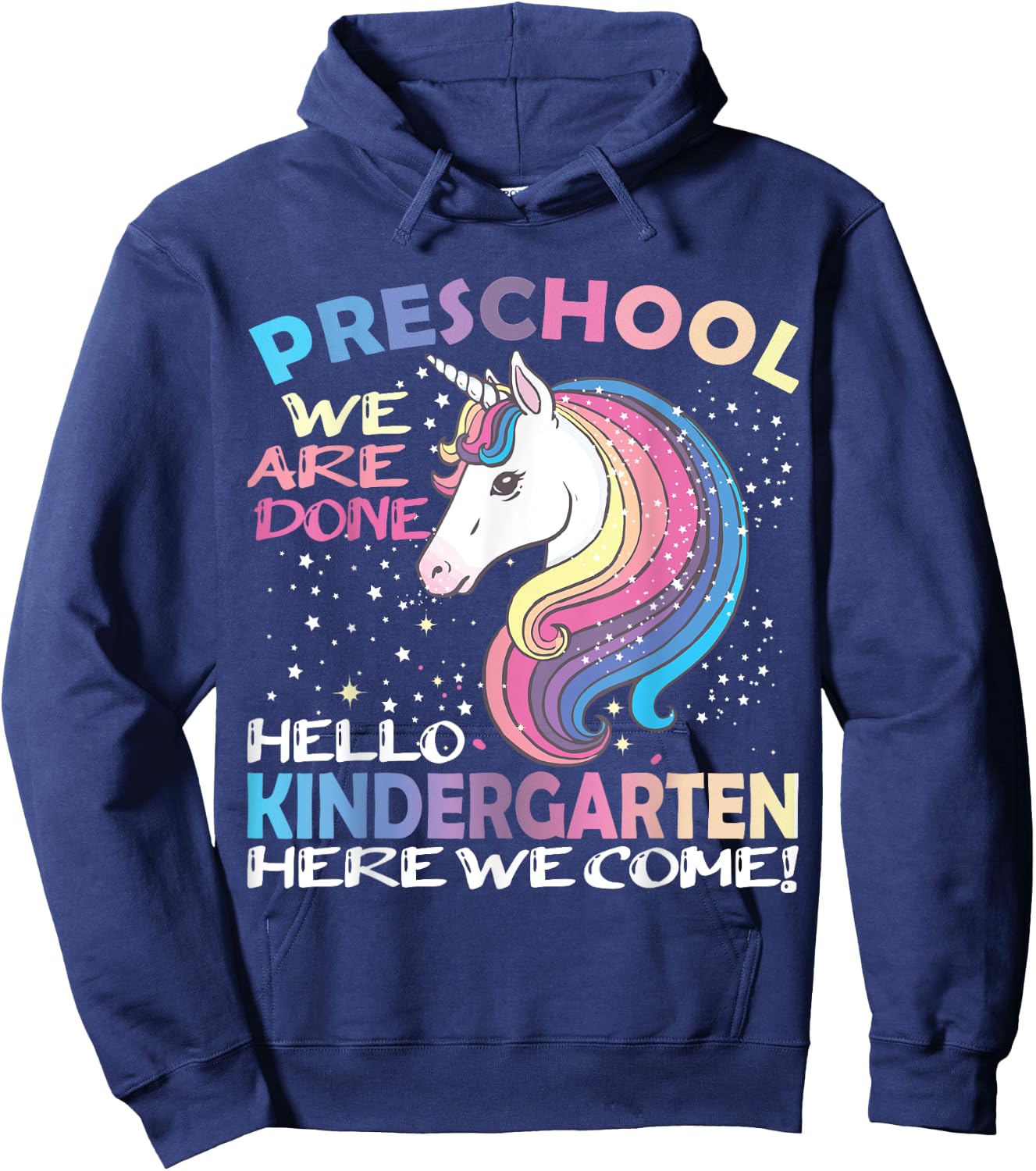 Goodbye Preschool Graduation Hello Kindergarten Prek Unicorn Hoodie - Hoodie | Navy