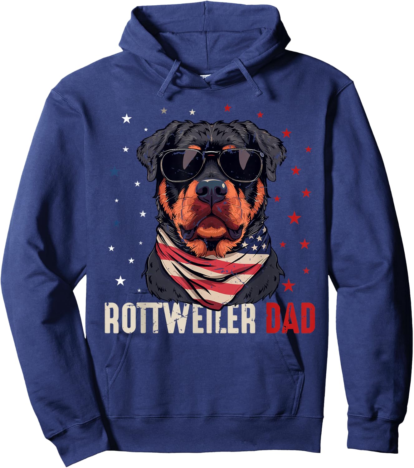 Funny Rottweiler Dad Usa Stars 4th Of July Fathers Day Hoodie - Hoodie | Navy