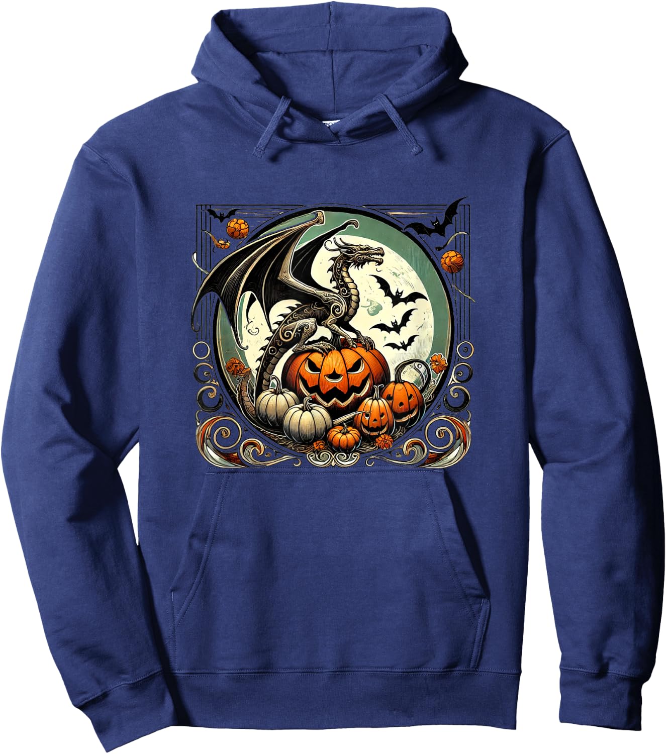 Halloween Dragon Illustration Autumn fall dragons Hoodie - Hoodie | Navy