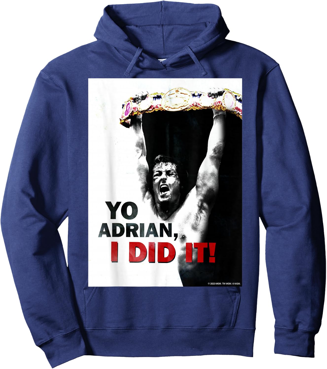Rocky -Adults , Black, Small, Short Sleeve, Classic Fit, Cotton, Polyester Hoodie - Hoodie | Navy