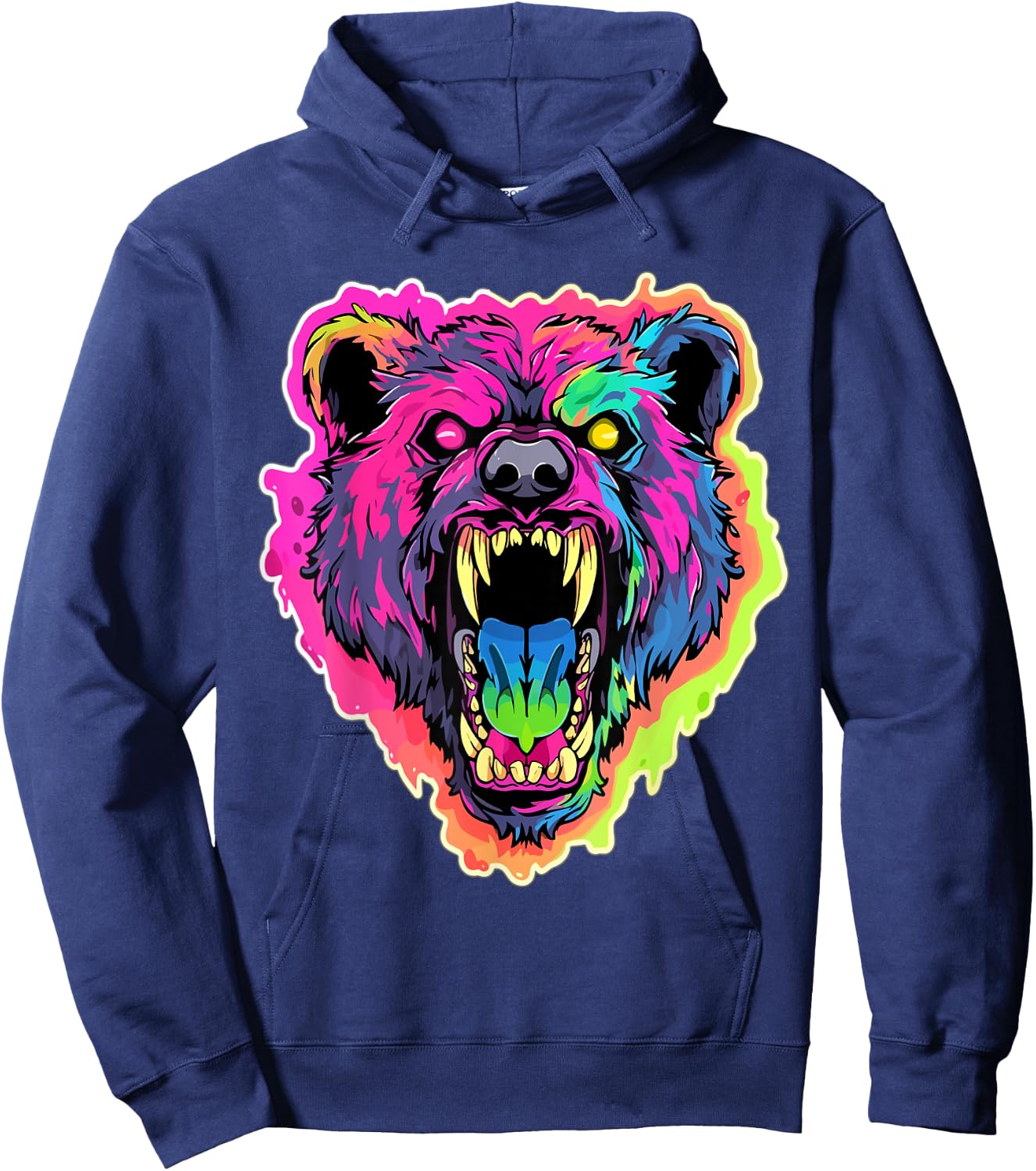 Psychedelic Party EDM Bear Summer Tekk Men Women Hoodie - Hoodie | Navy
