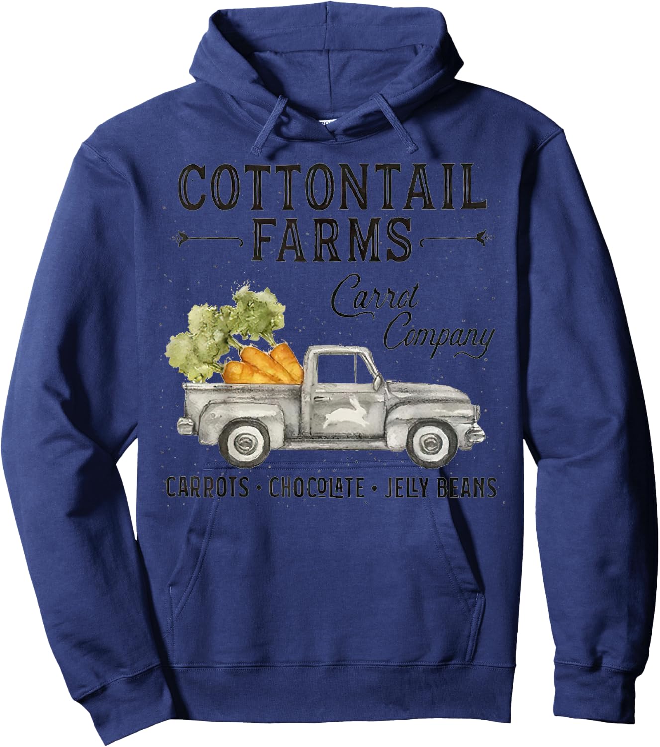 Cottontail farms carrot company vintage Easter day truck Hoodie - Hoodie | Navy