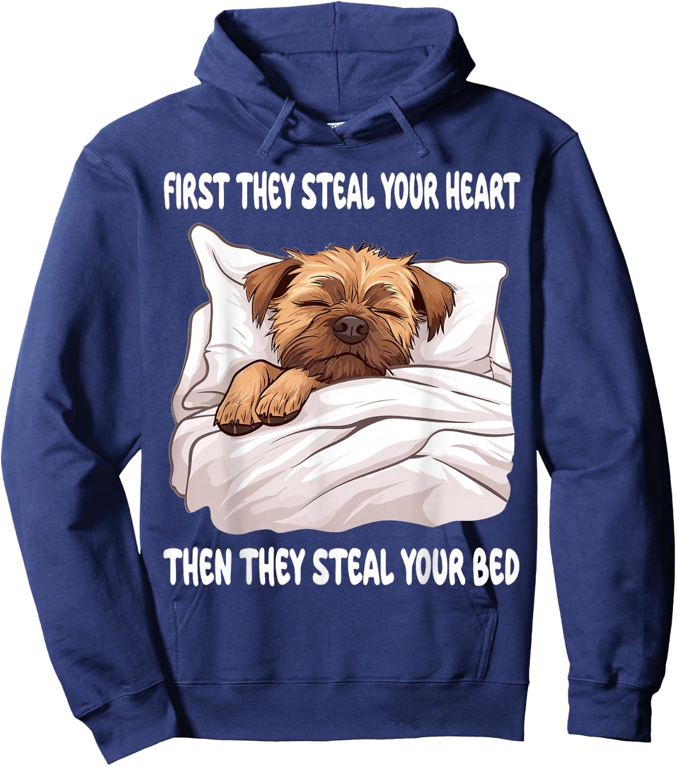 Border Terrier Sleeping Pajamas Nightgown Hoodie - Hoodie | Navy