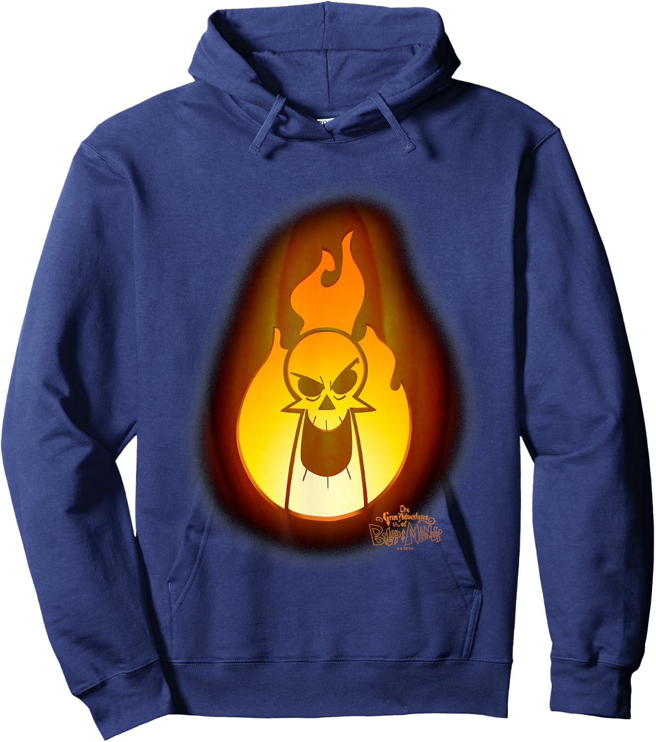 The Grim Adventures of Billy and Mandy Grim On Fire Big Logo Hoodie - Hoodie | Navy
