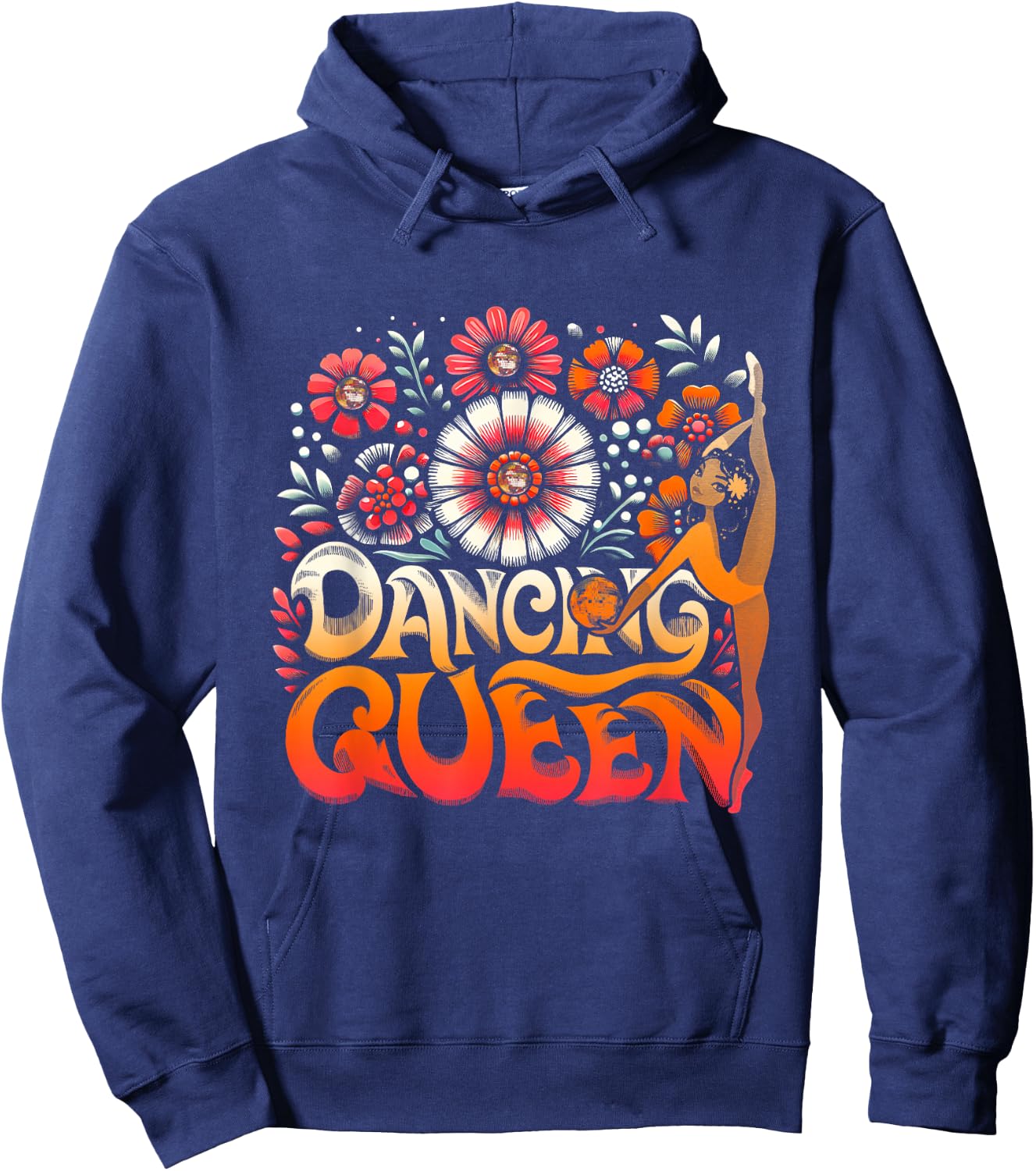 Dancing a Queen Dancing Vintage 70s 80s For Dance Parties Hoodie - Hoodie | Navy