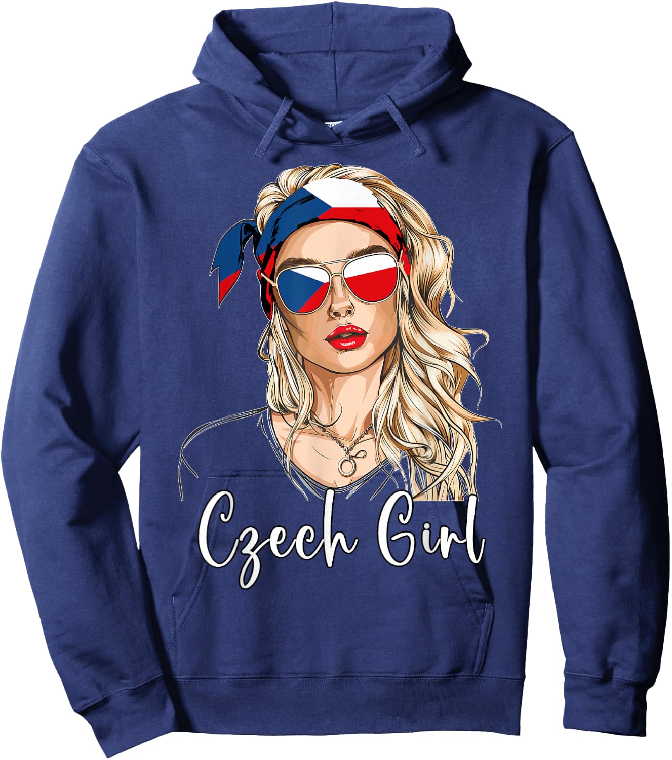 Czech Flag Outfit for Woman Products Girl Czechia Hoodie - Hoodie | Navy