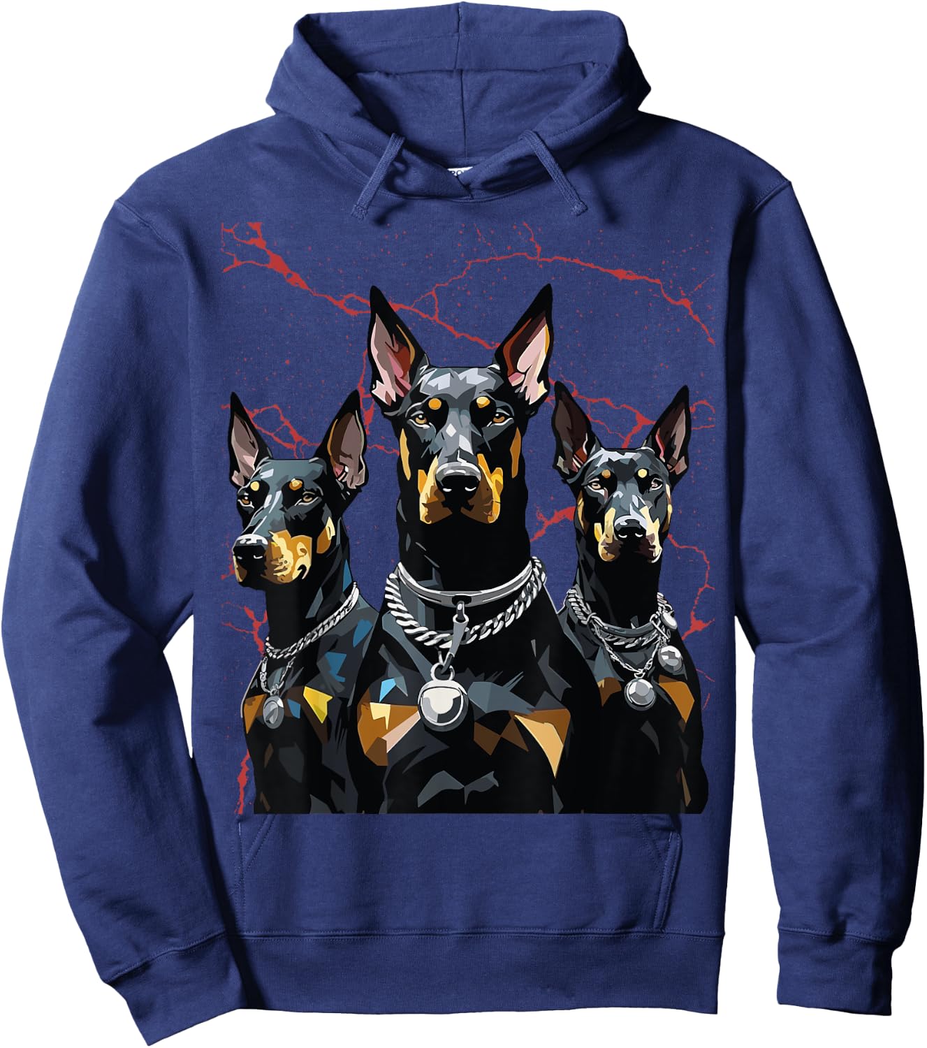 Doberman & Giftideas Doberman Dogs - -Adults/Kids - Black - Short Sleeve - Classic Fit - Cotton/Polyester - Small Hoodie - Hoodie | Navy