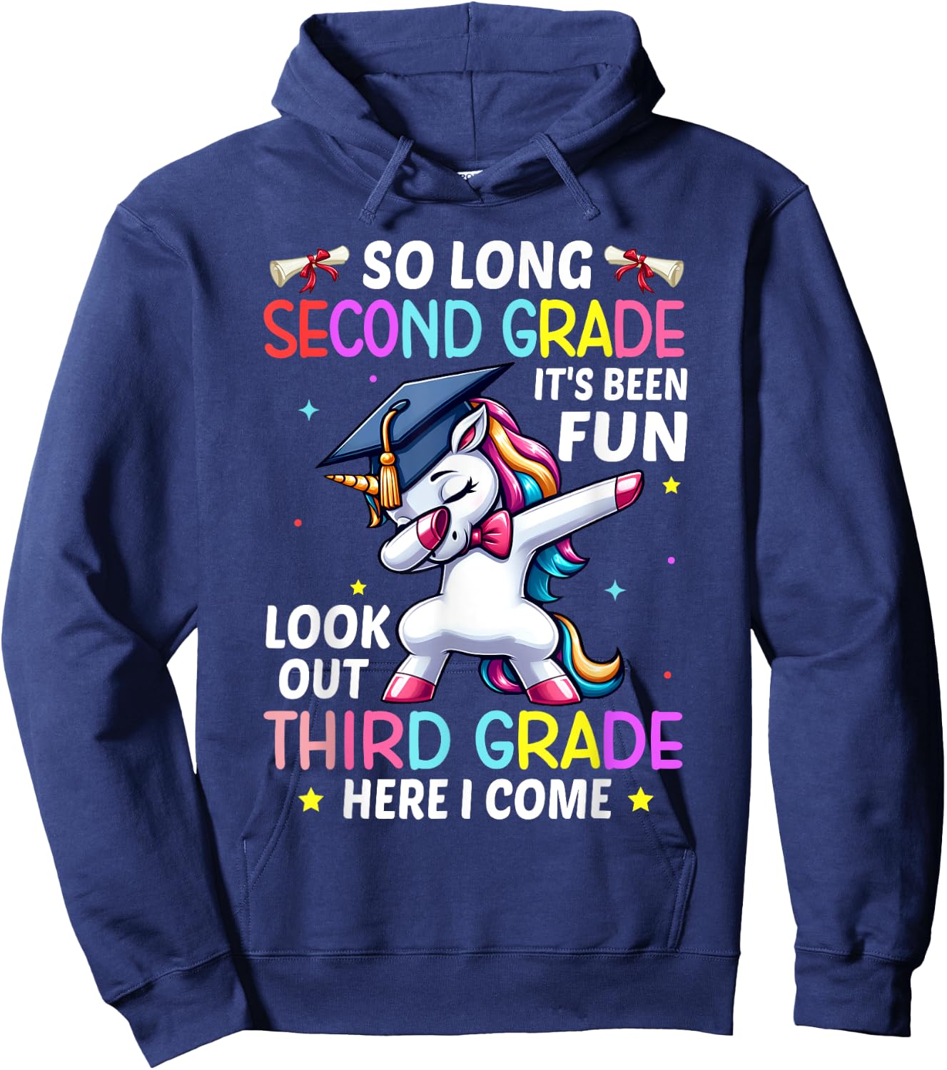 So Long 2nd Grade 3rd Grade Here I Come Unicorn Graduation Hoodie - Hoodie | Navy
