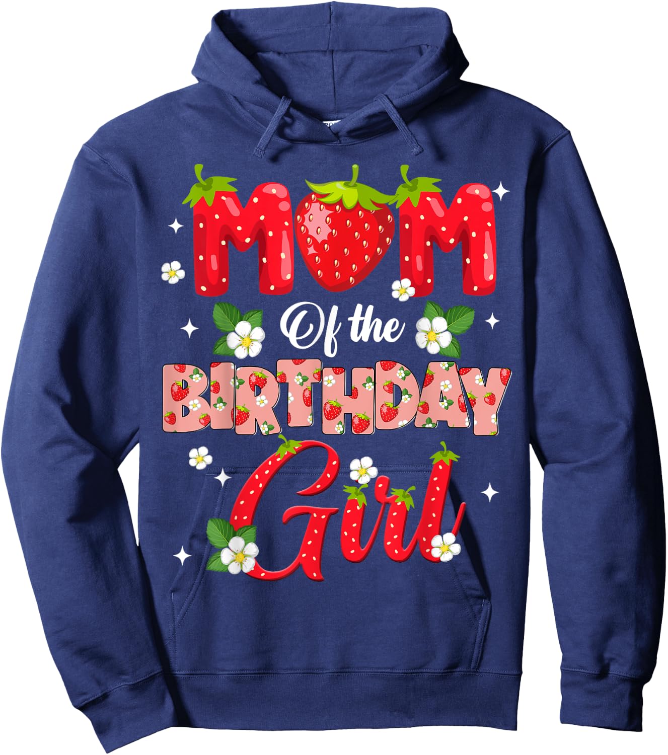 Mom And Dad Birthday Girl Strawberry Berry Sweet One Two Hoodie - Hoodie | Navy