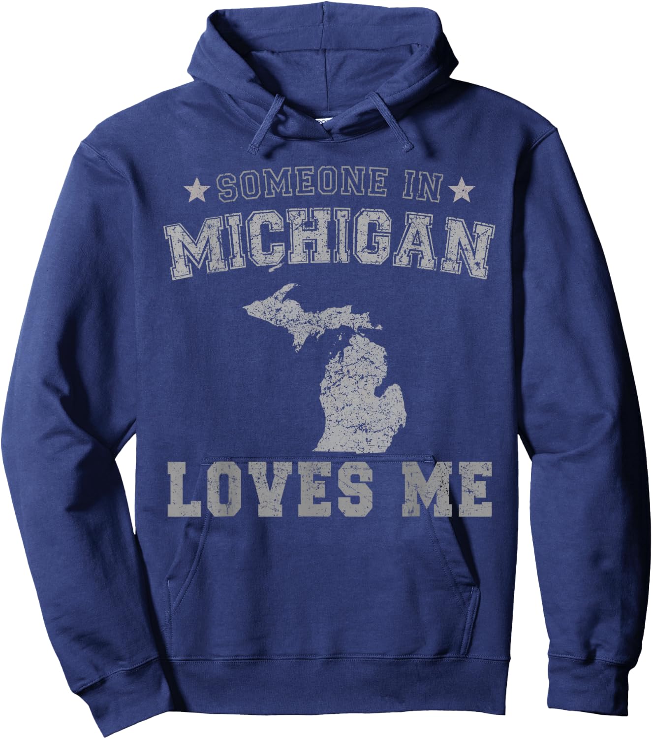Someone In Michigan Loves Me Heart Vintage State Hoodie - Hoodie | Navy