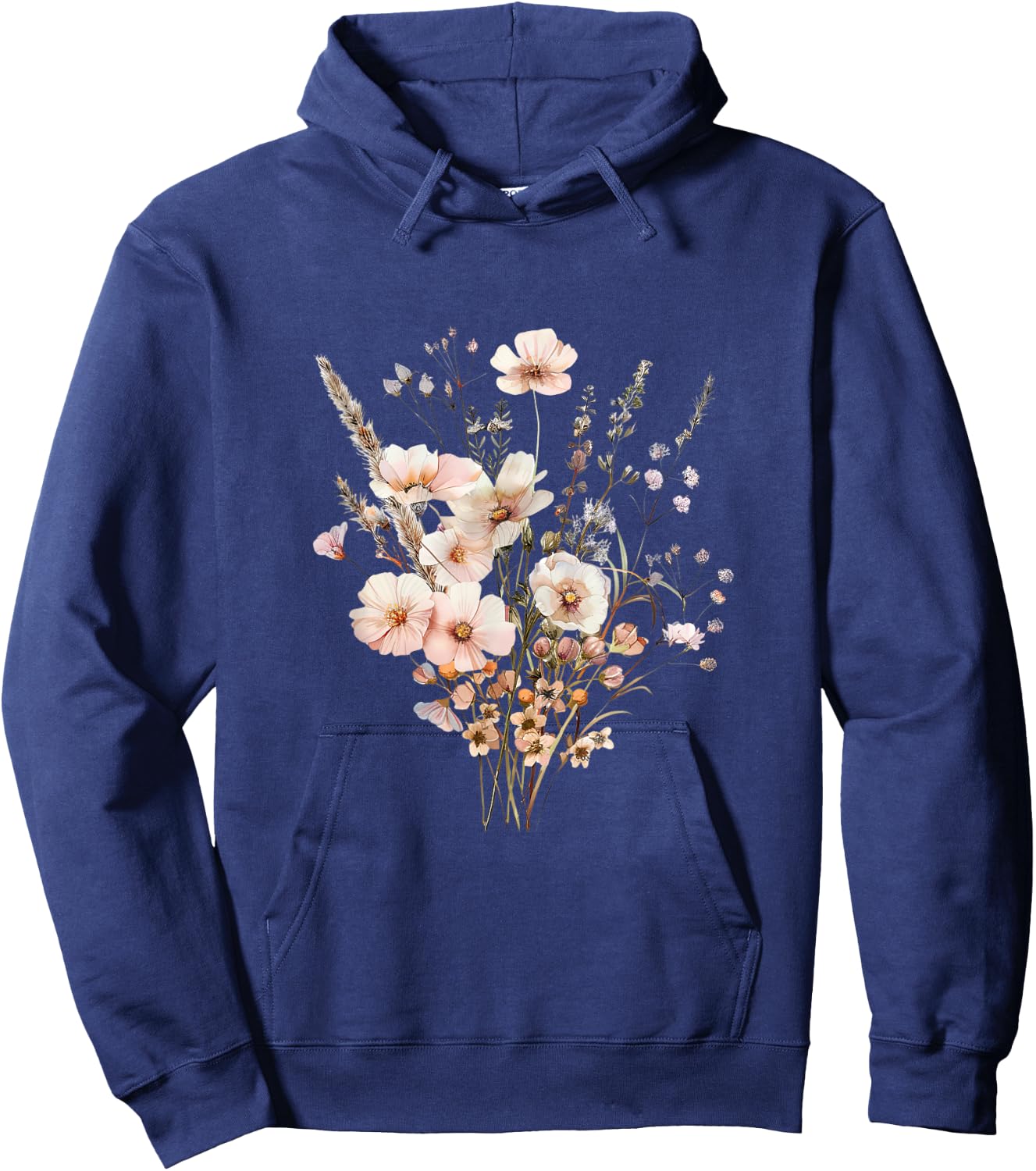 Summer Flower Botanical Nature Lover Floral Art Wildflower Women Kids Hoodie - Hoodie | Navy