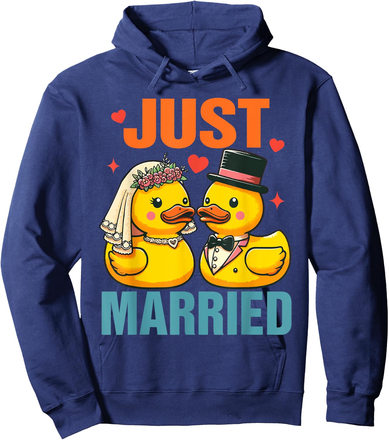 Bride & Groom Newlywed Wedding Rubber Ducks Just Married Hoodie - Hoodie | Navy