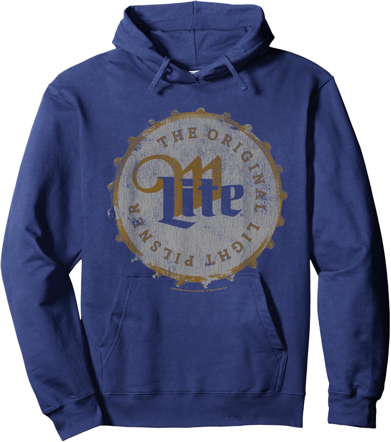 Miller Lite The Original Light Pilsner Bottle Cap Vintage Hoodie - Hoodie | Navy