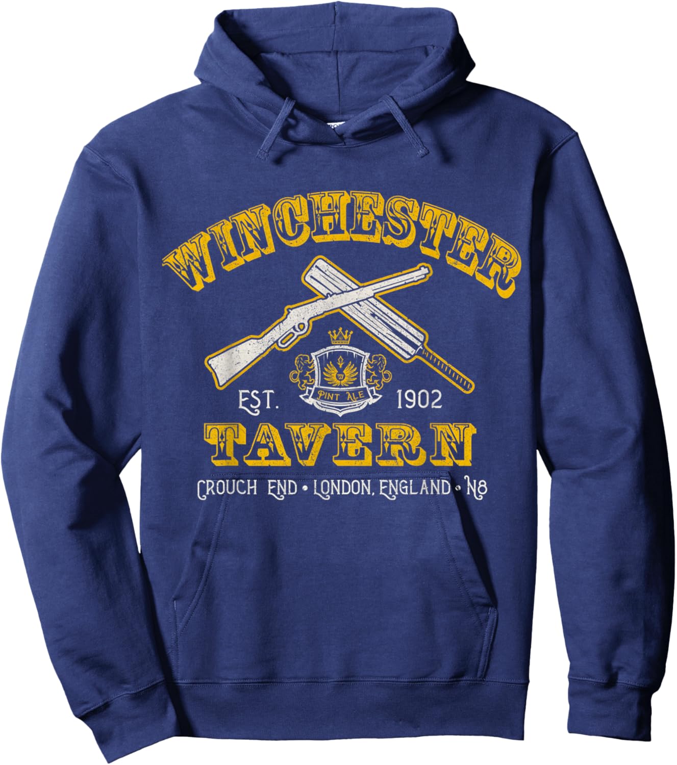 Winchester Shaun Of Zombie Movie Tavern The Dead Hoodie - Hoodie | Navy