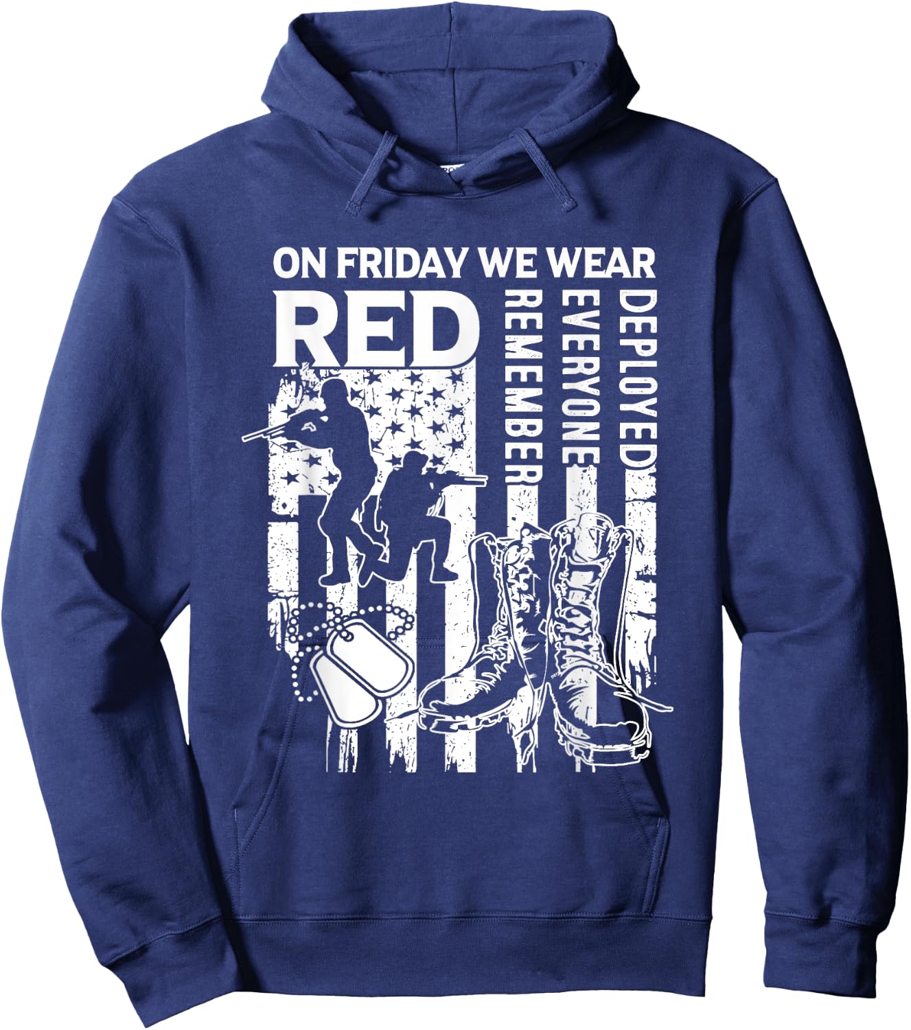 Red Friday Military Shirt On Friday We Wear Red Veteran Hoodie - Hoodie | Navy
