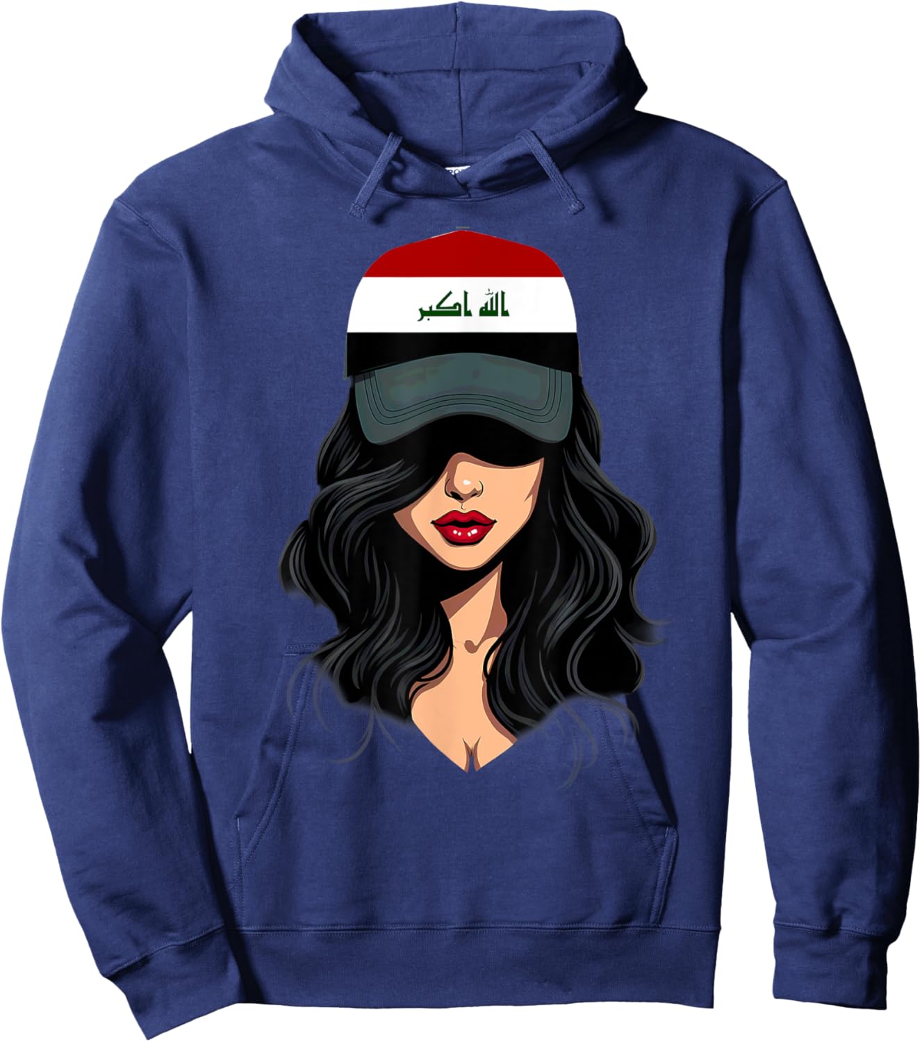 Patriotic Iraqi Girl Iraq Flag Hoodie - Hoodie | Navy