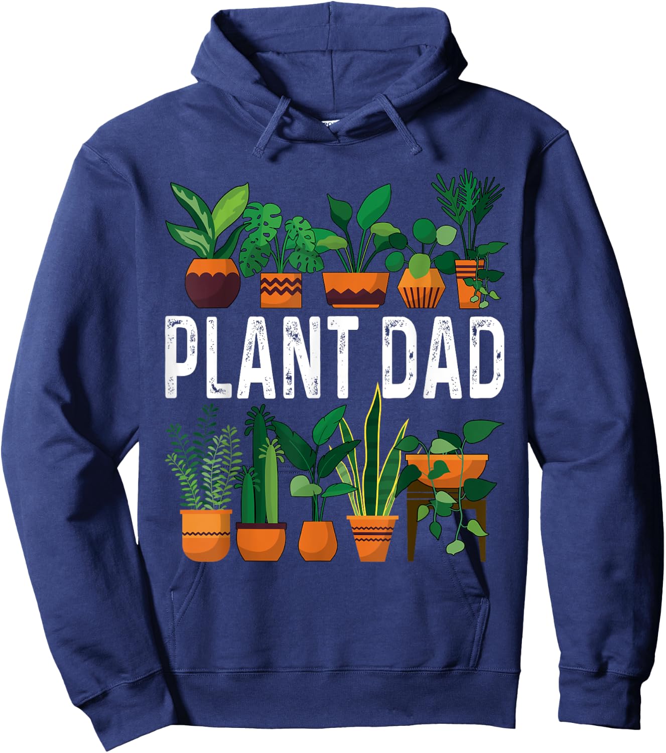 Plant Dad Potted Plant Lover Men's Gardening Plant Guy Hoodie - Hoodie | Navy