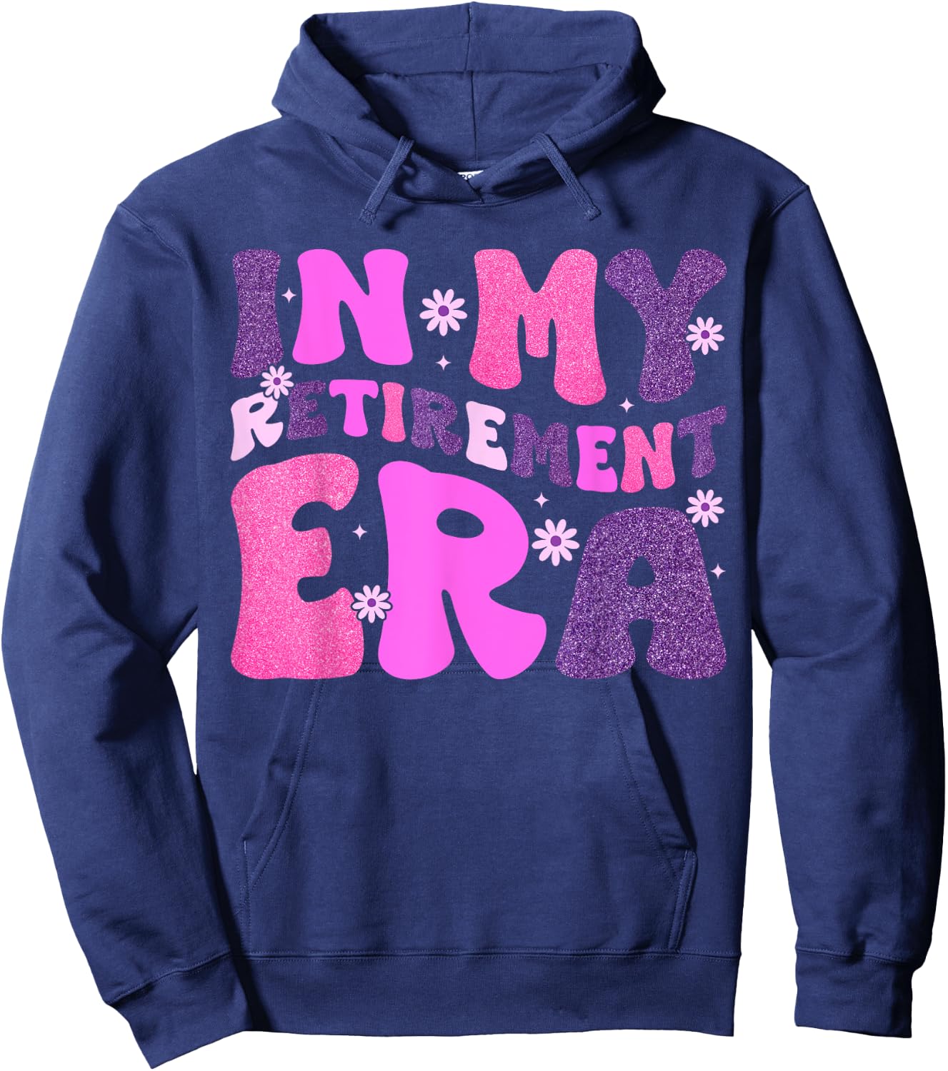 In My Retirement Era Retro Groovy Teacher Retired 2024 Women Hoodie - Hoodie | Navy
