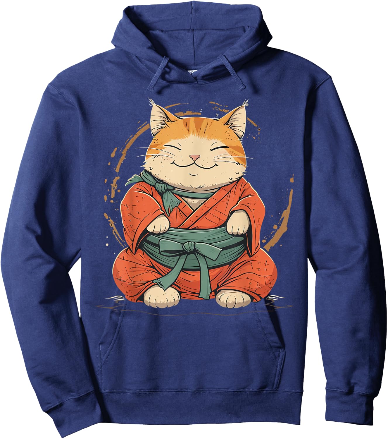 Sumo wrestler Cat on Sumo Wrestling Hoodie - Hoodie | Navy