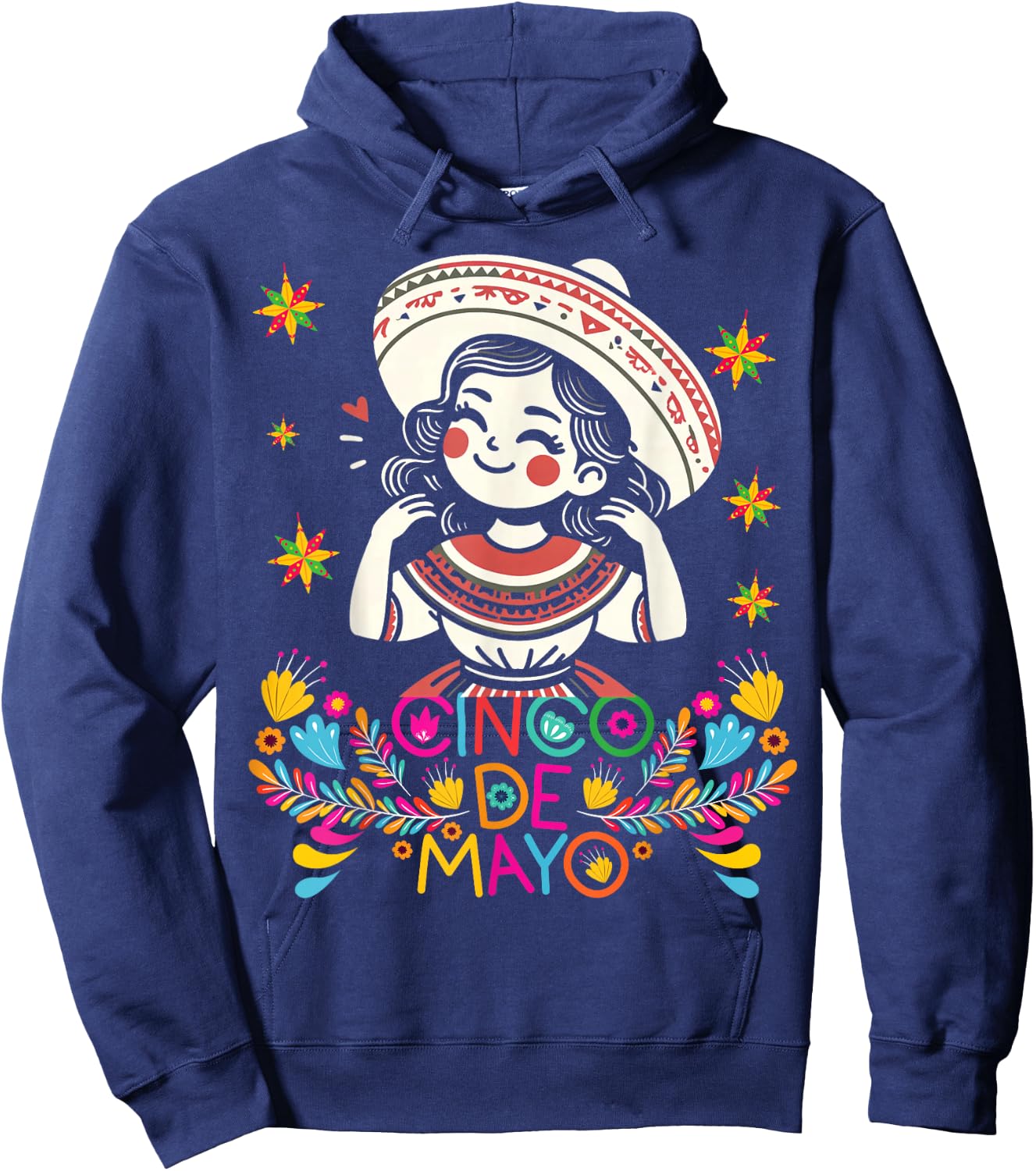 Cinco De Mayo Mexican Poncho 5 De Mayo Anime Cute Girl Hoodie - Hoodie | Navy
