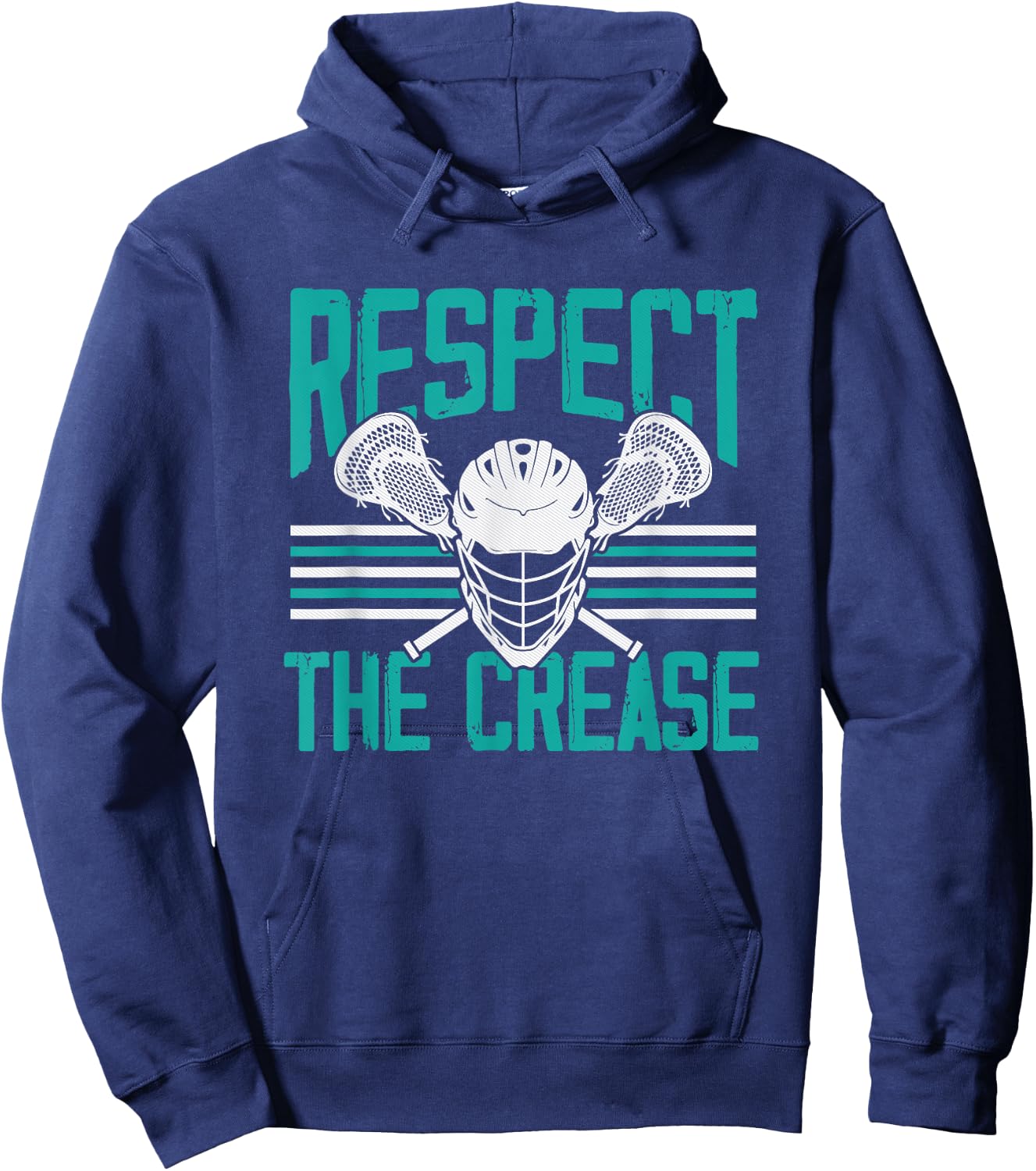 Lacrosse Goalkeeper Lax Goalie Lacrosse Respect The Crease Hoodie - Hoodie | Navy