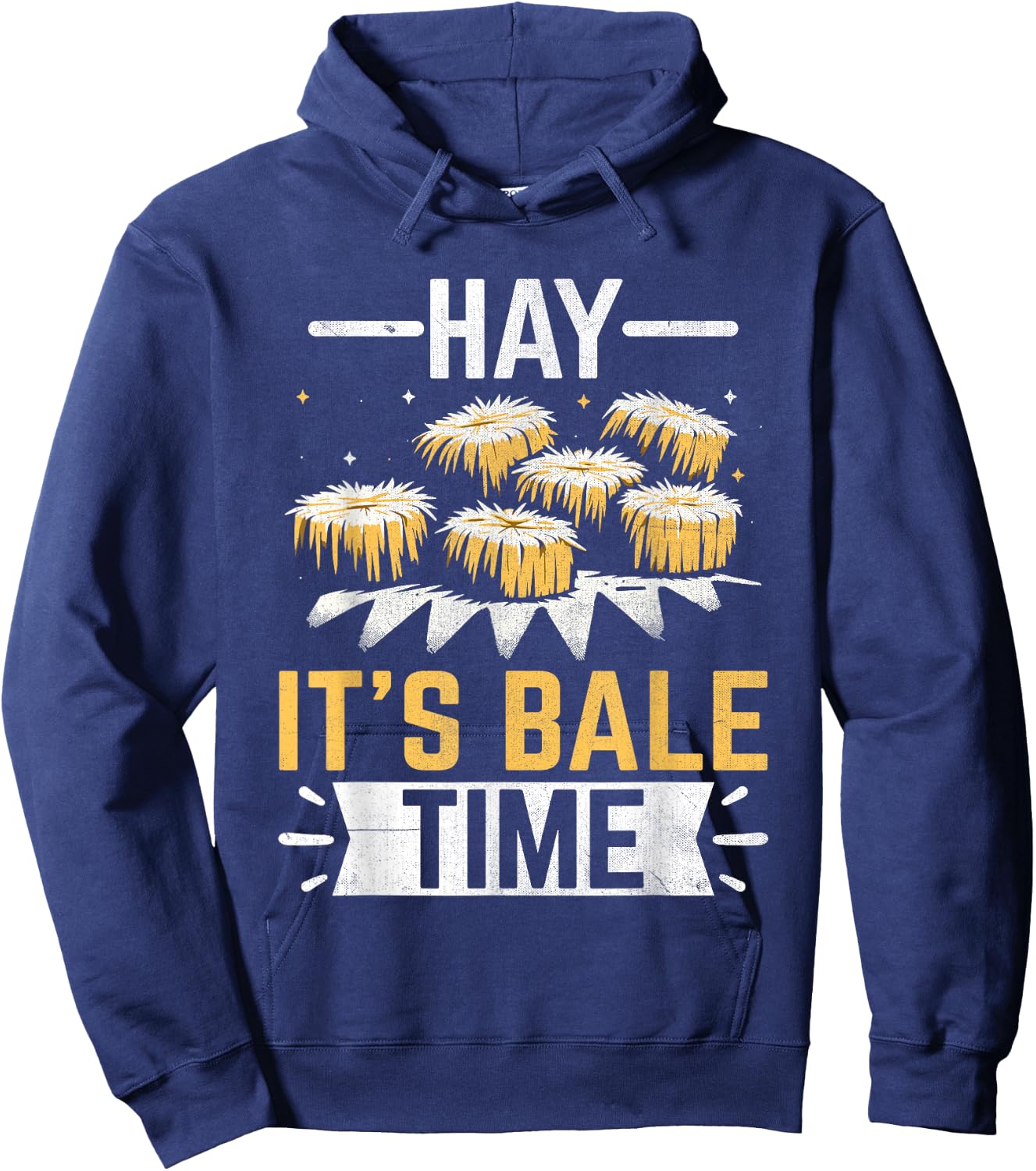 Funny Hay Bale Farming Farmer Bale of Hay Baled Farm Hoodie - Hoodie | Navy