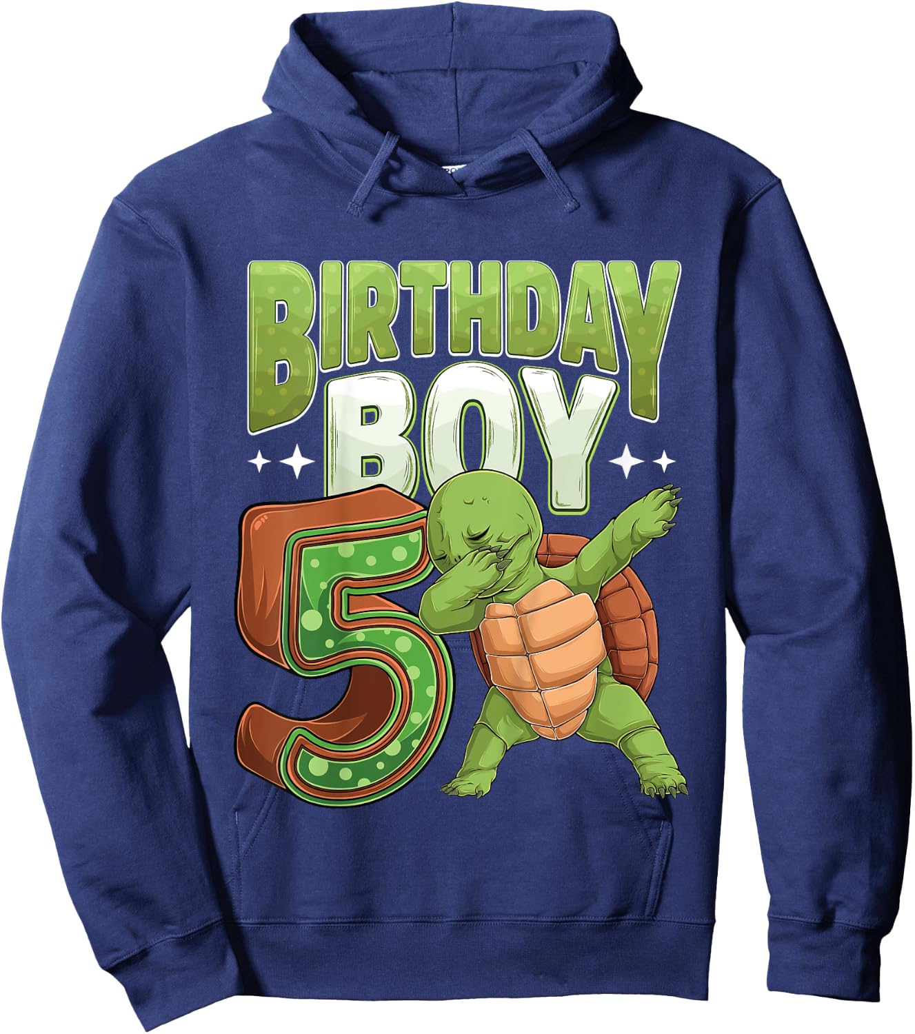 Kids 5 year old Turtle animal lovers 5th Birthday Boy Hoodie - Hoodie | Navy