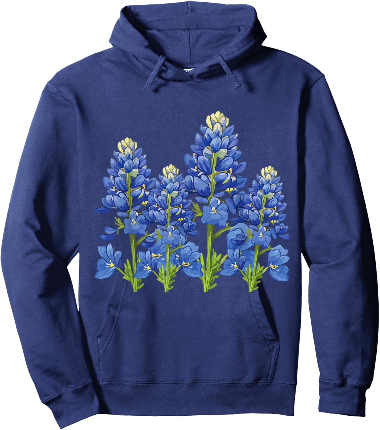 Bluebonnet Texas Spring Flower Fields Texas Wildflower Bloom Hoodie - Hoodie | Navy