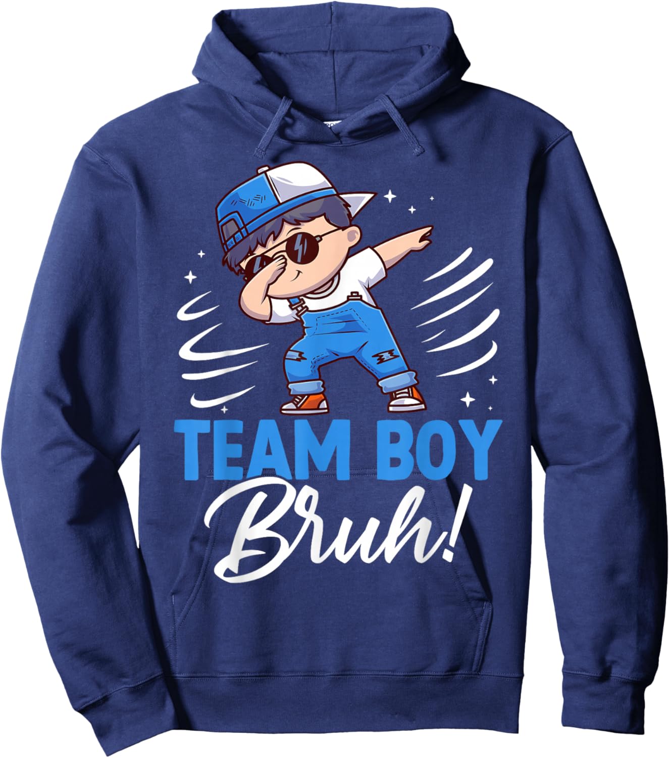 Family Team Boy Bruh Gender Reveal Party Announcement Hoodie - Hoodie | Navy